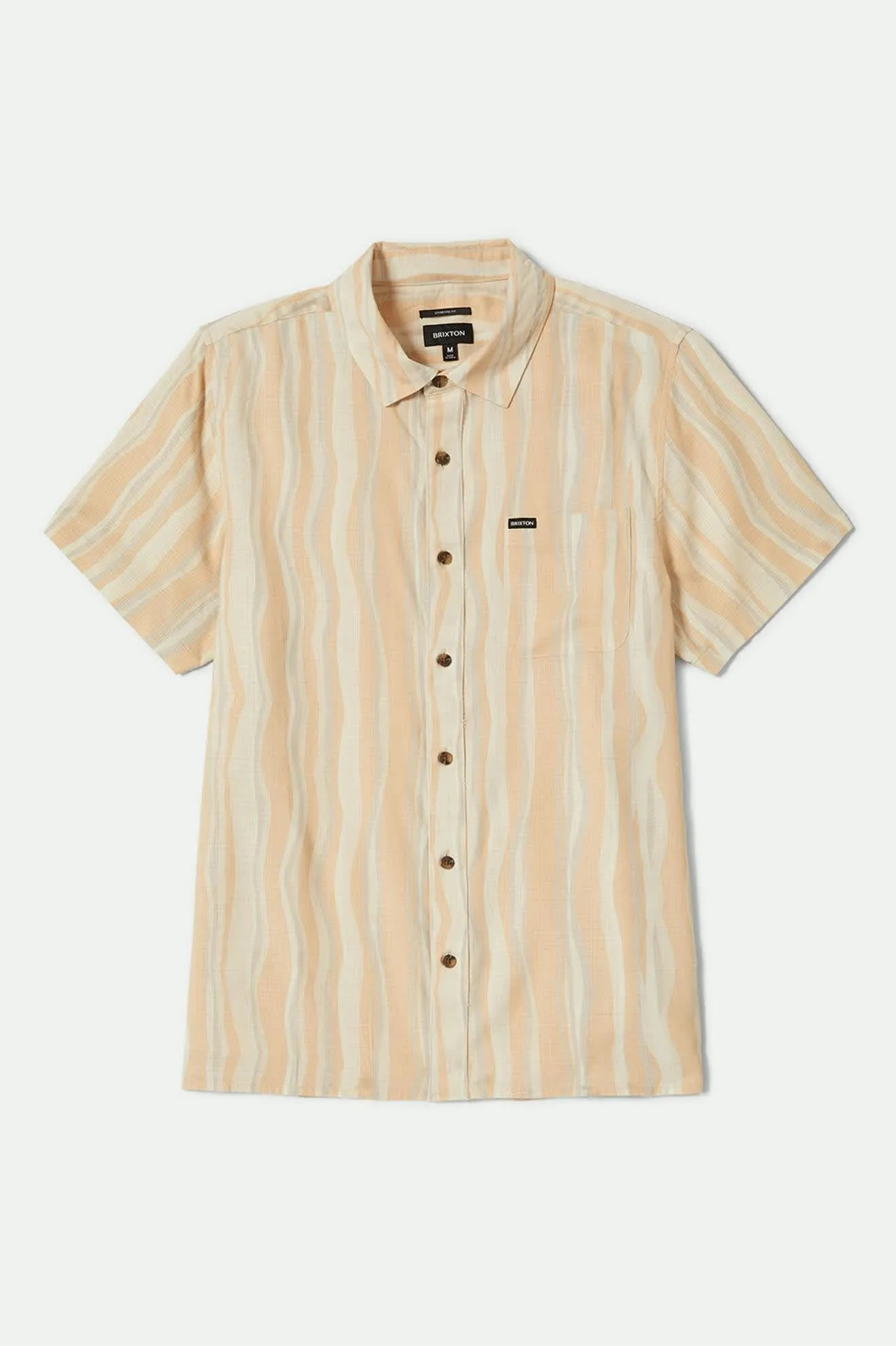 CRU Slub Relaxed S/S Shirt - Hazelnut/Painterly Stripe