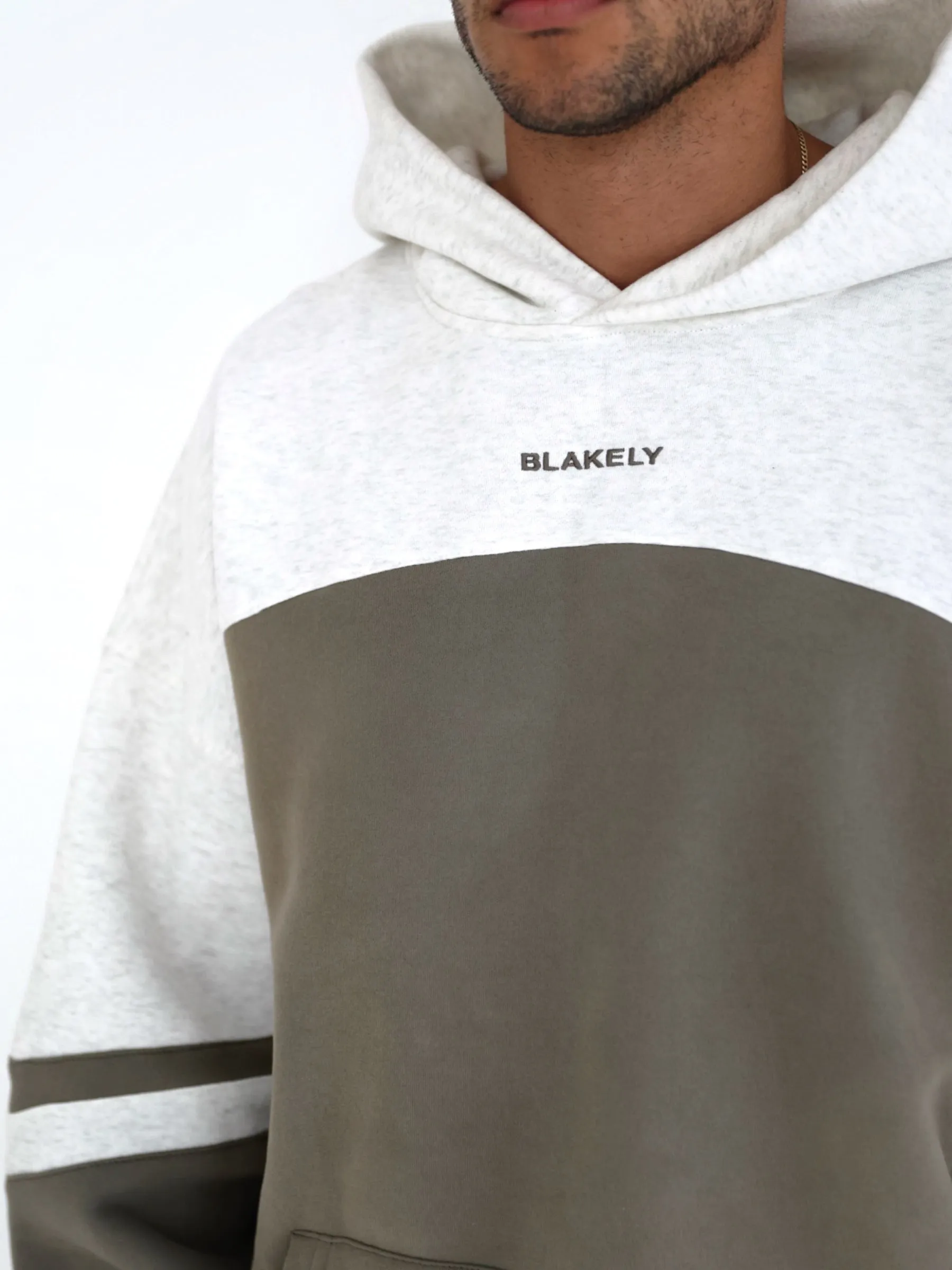 Curved Panel Relaxed Hoodie - Safari Green