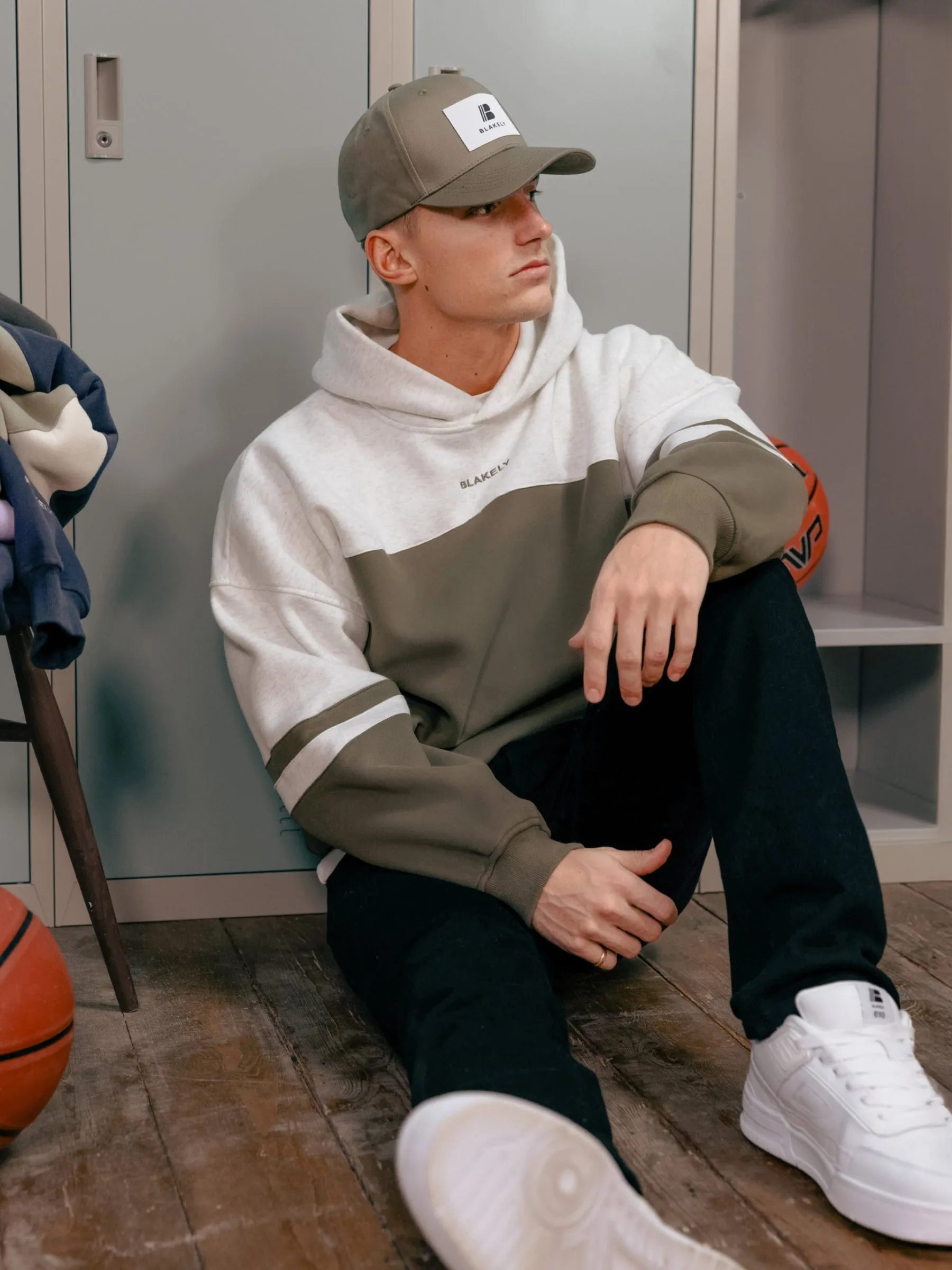 Curved Panel Relaxed Hoodie - Safari Green