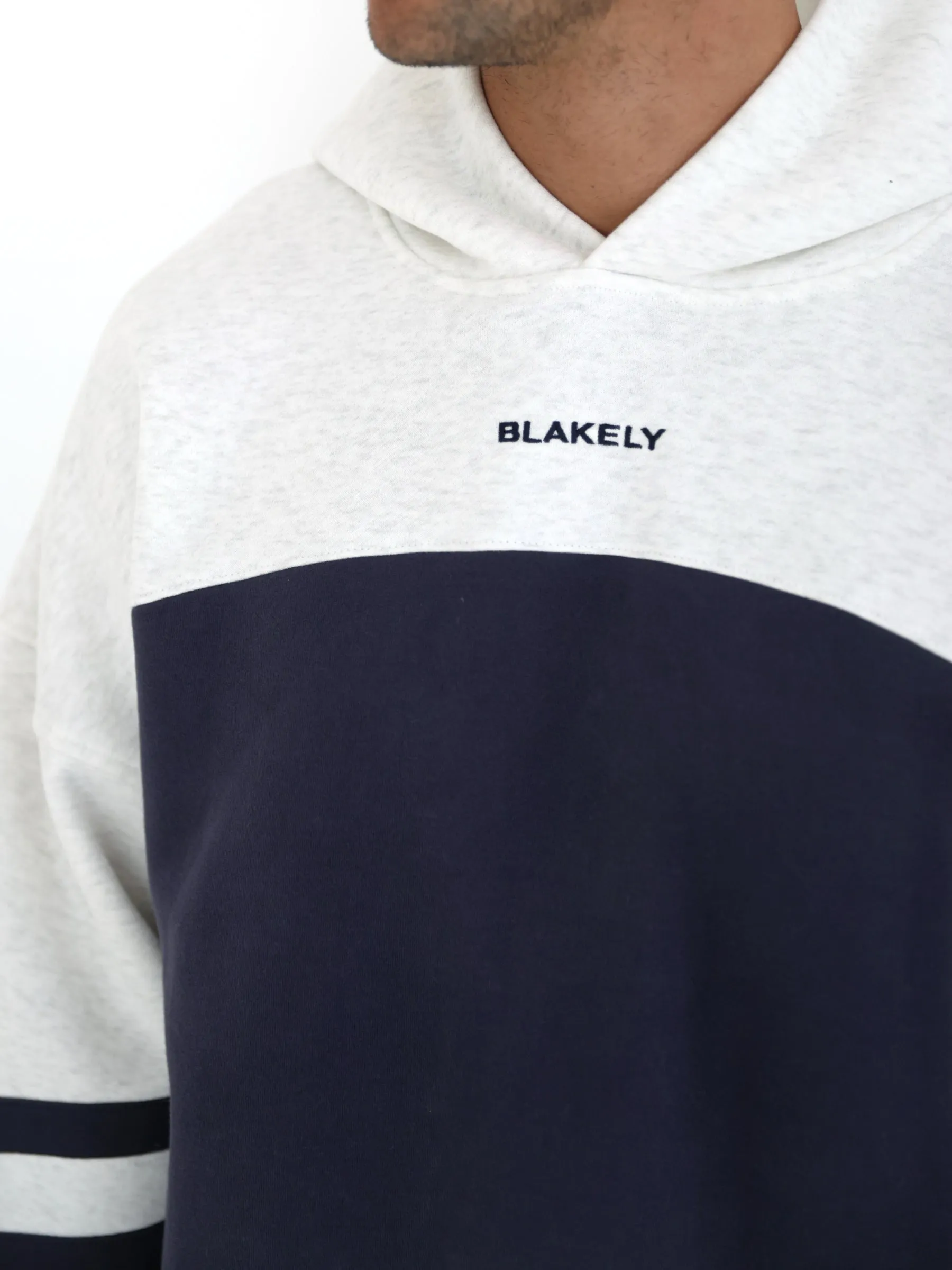 Curved Panel Relaxed Hoodie - True Navy