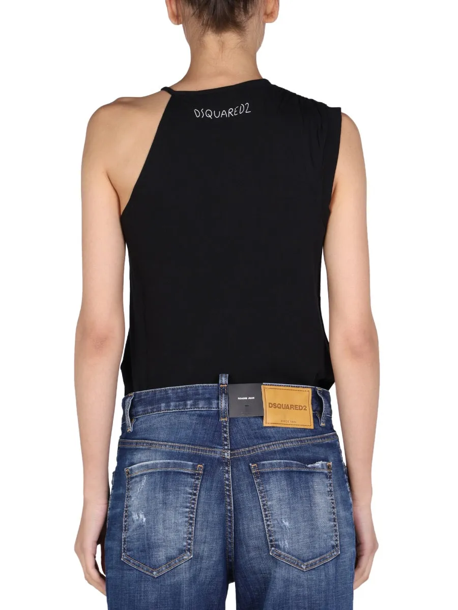 Dsquared2 Logo Detailed One-Shoulder Top
