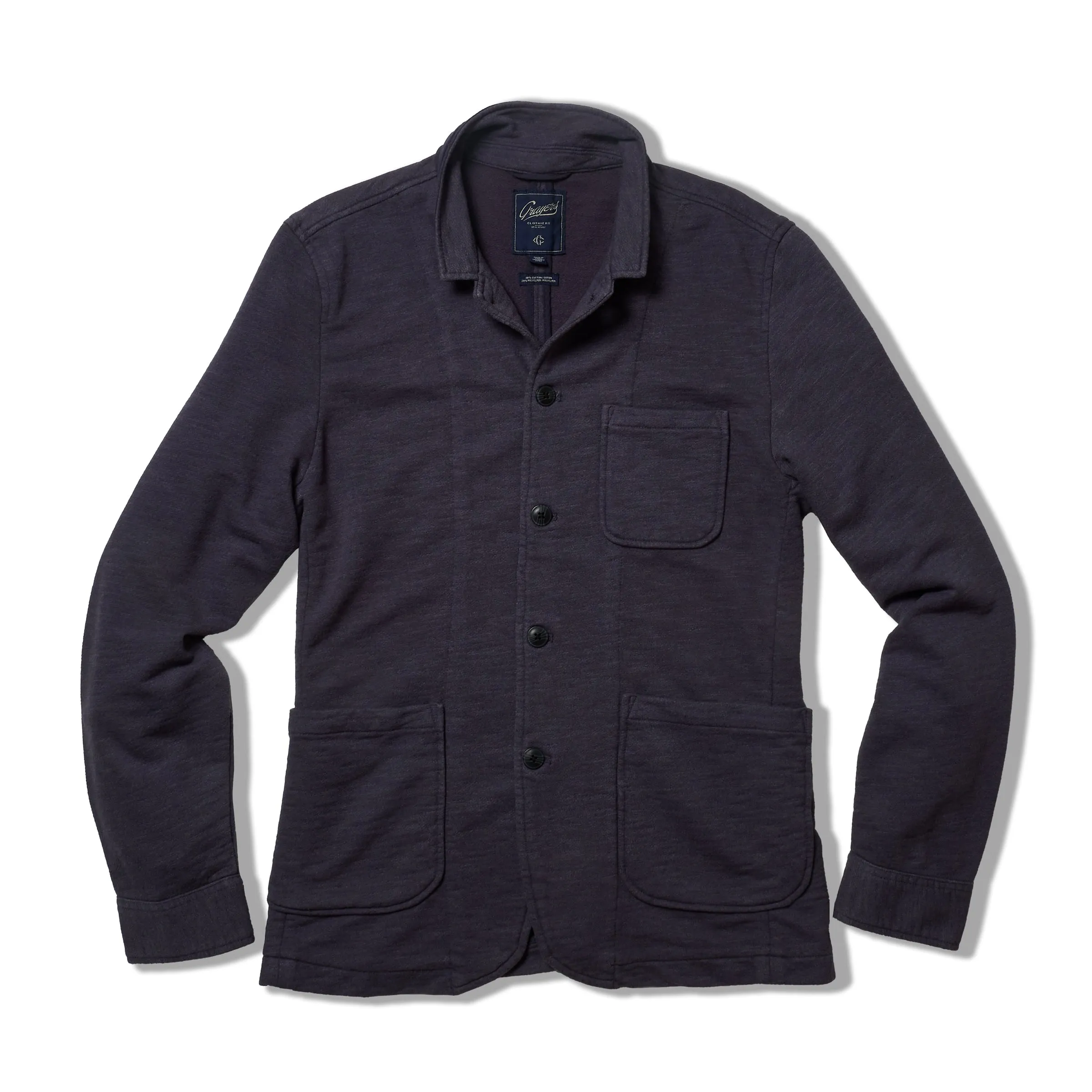 Dunlop Stand Up Collar Terry Blazer - Ombre Blue Heather