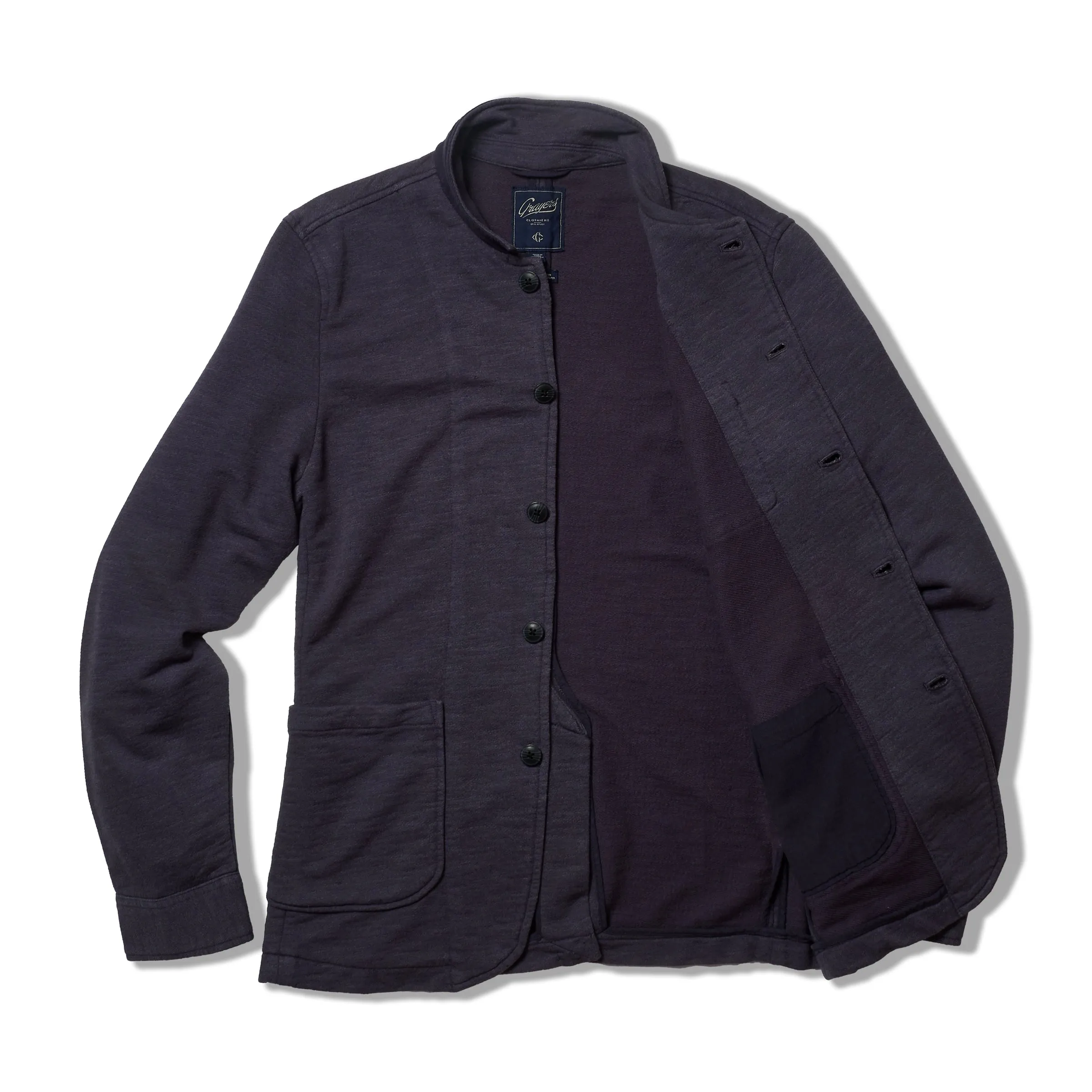 Dunlop Stand Up Collar Terry Blazer - Ombre Blue Heather