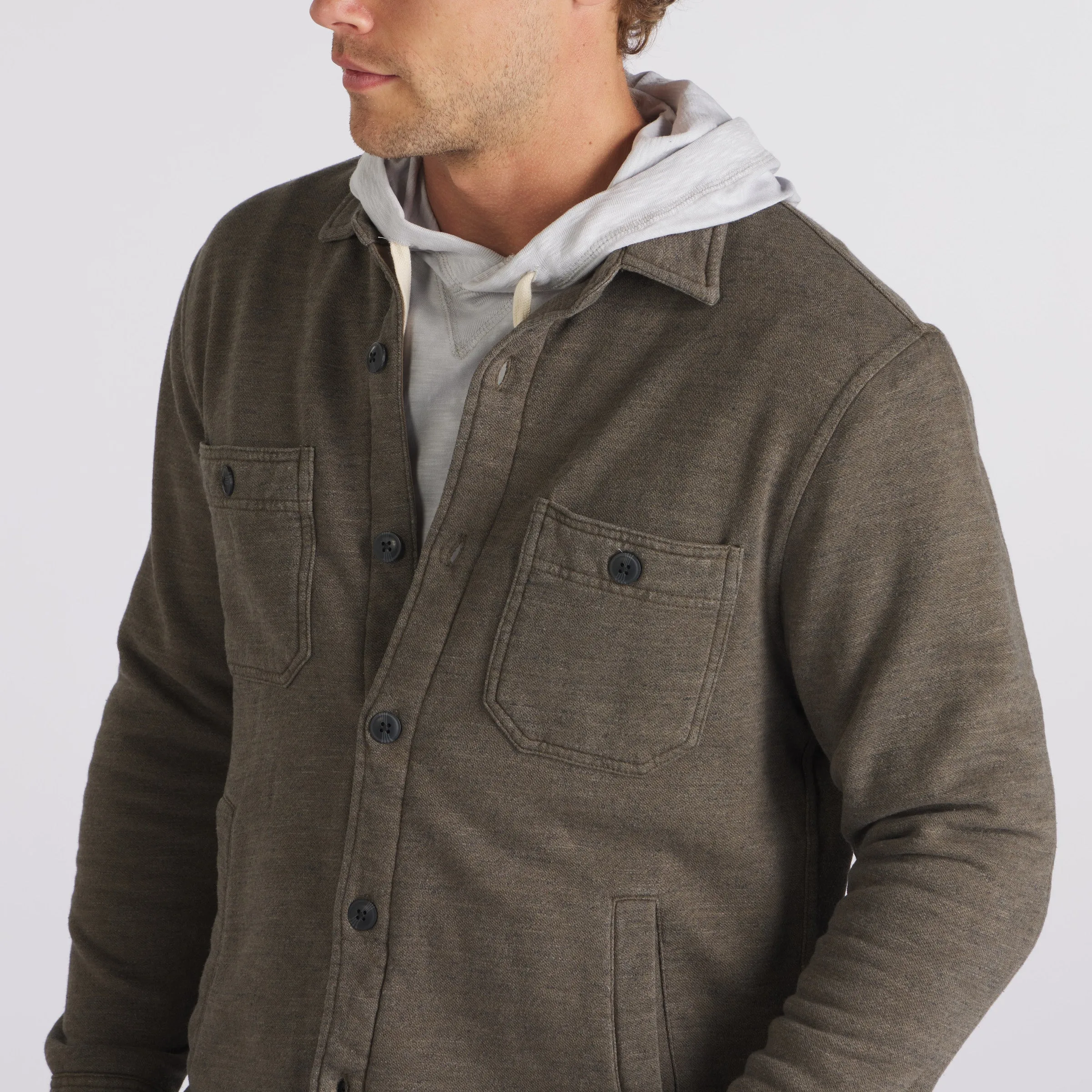 Dunlop Waffle Lined Shirt Jacket - Olive (Final Sale)