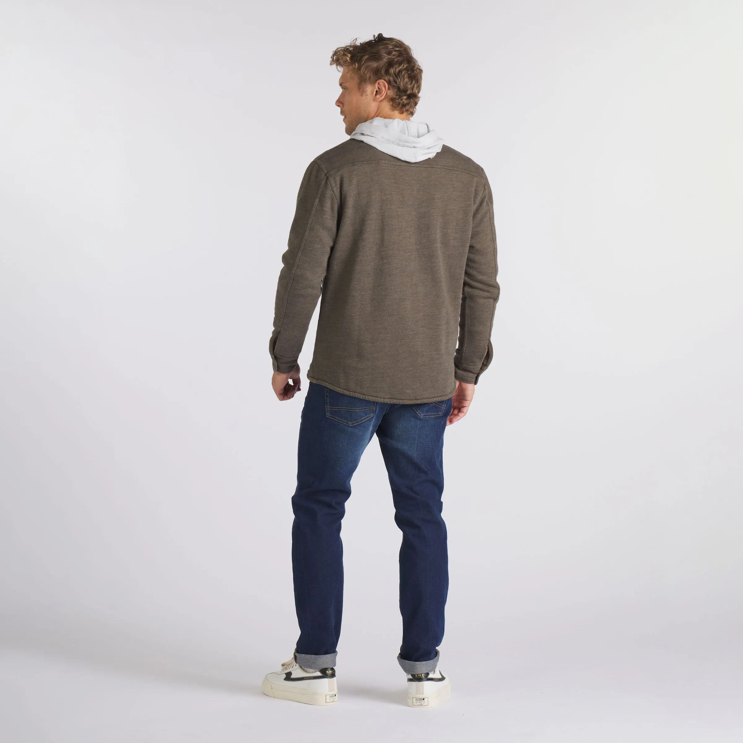 Dunlop Waffle Lined Shirt Jacket - Olive (Final Sale)