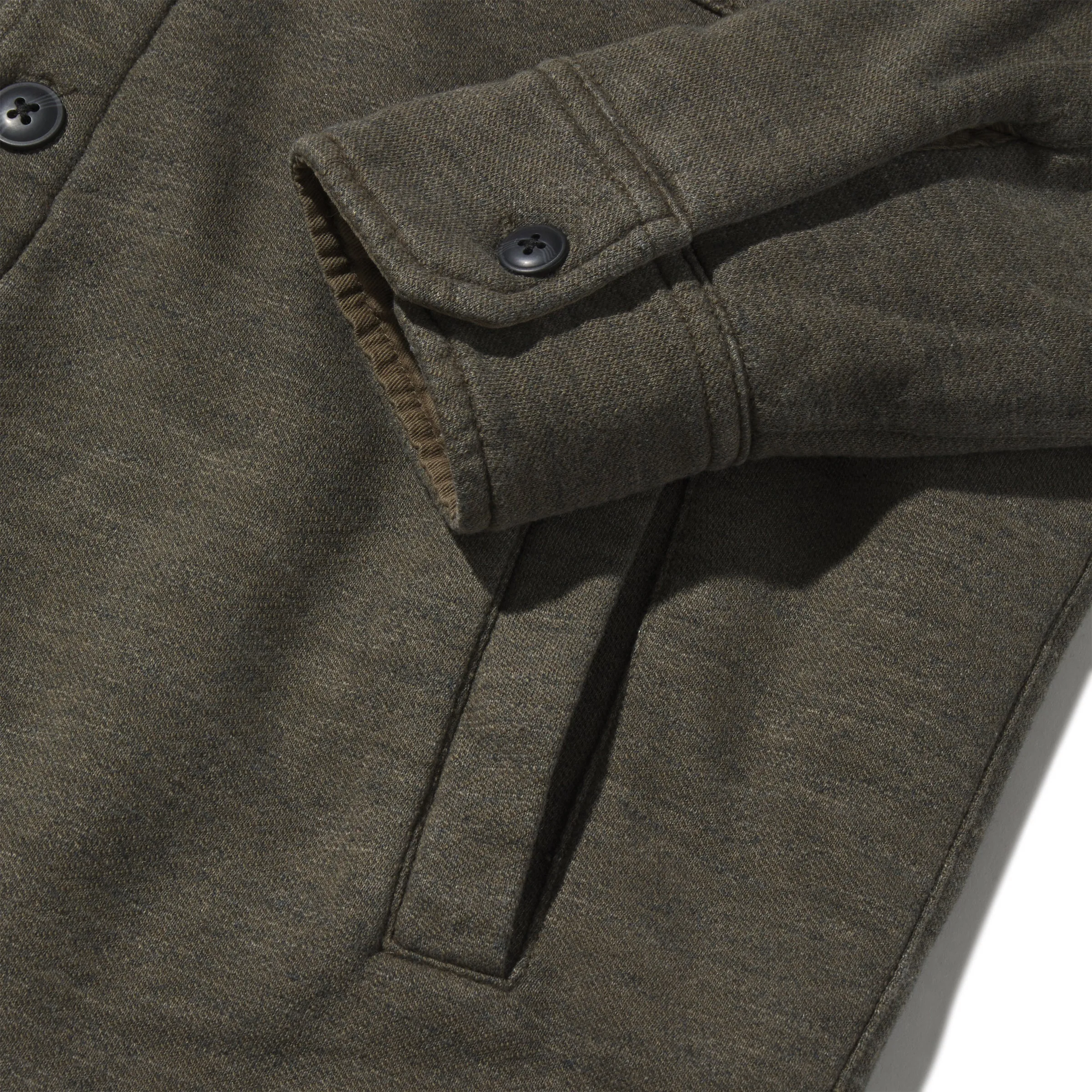 Dunlop Waffle Lined Shirt Jacket - Olive (Final Sale)