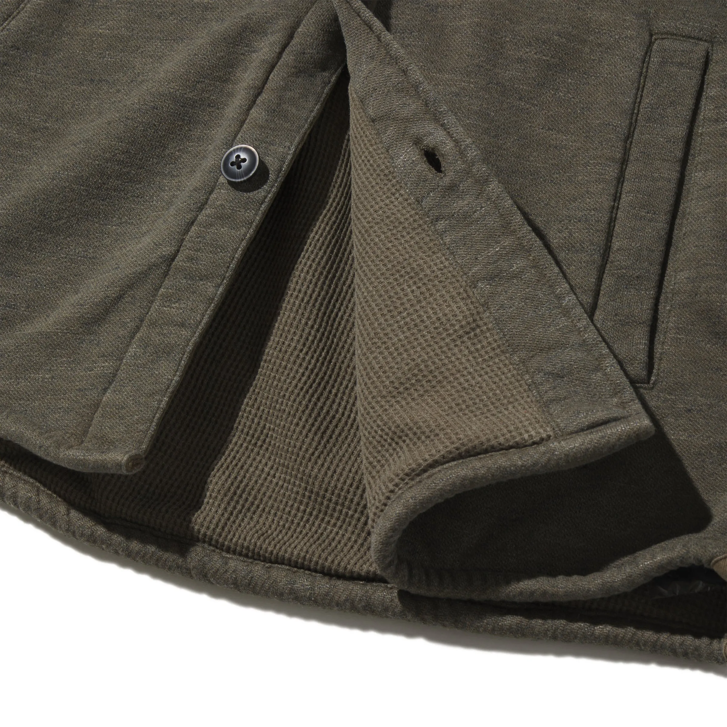 Dunlop Waffle Lined Shirt Jacket - Olive (Final Sale)