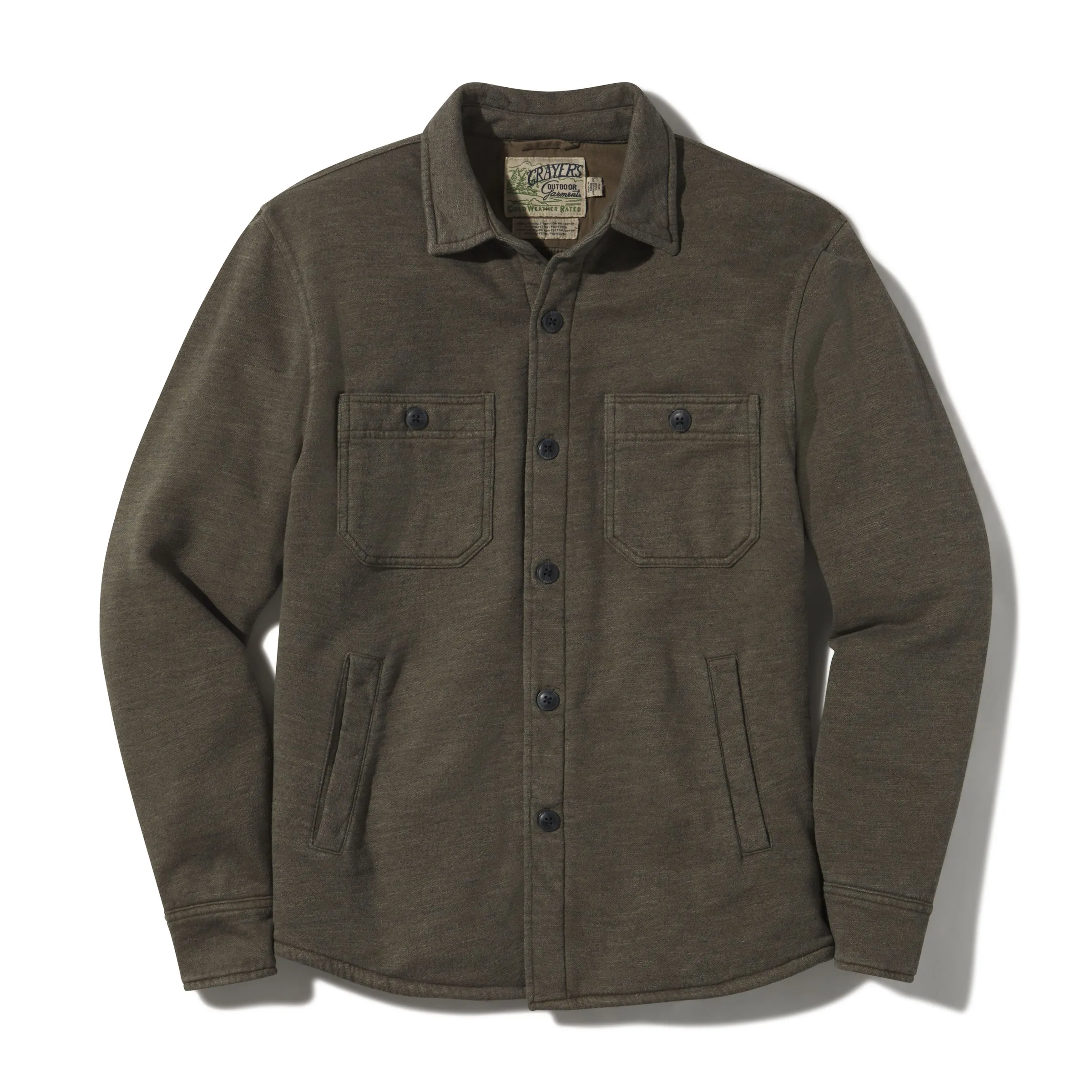 Dunlop Waffle Lined Shirt Jacket - Olive (Final Sale)