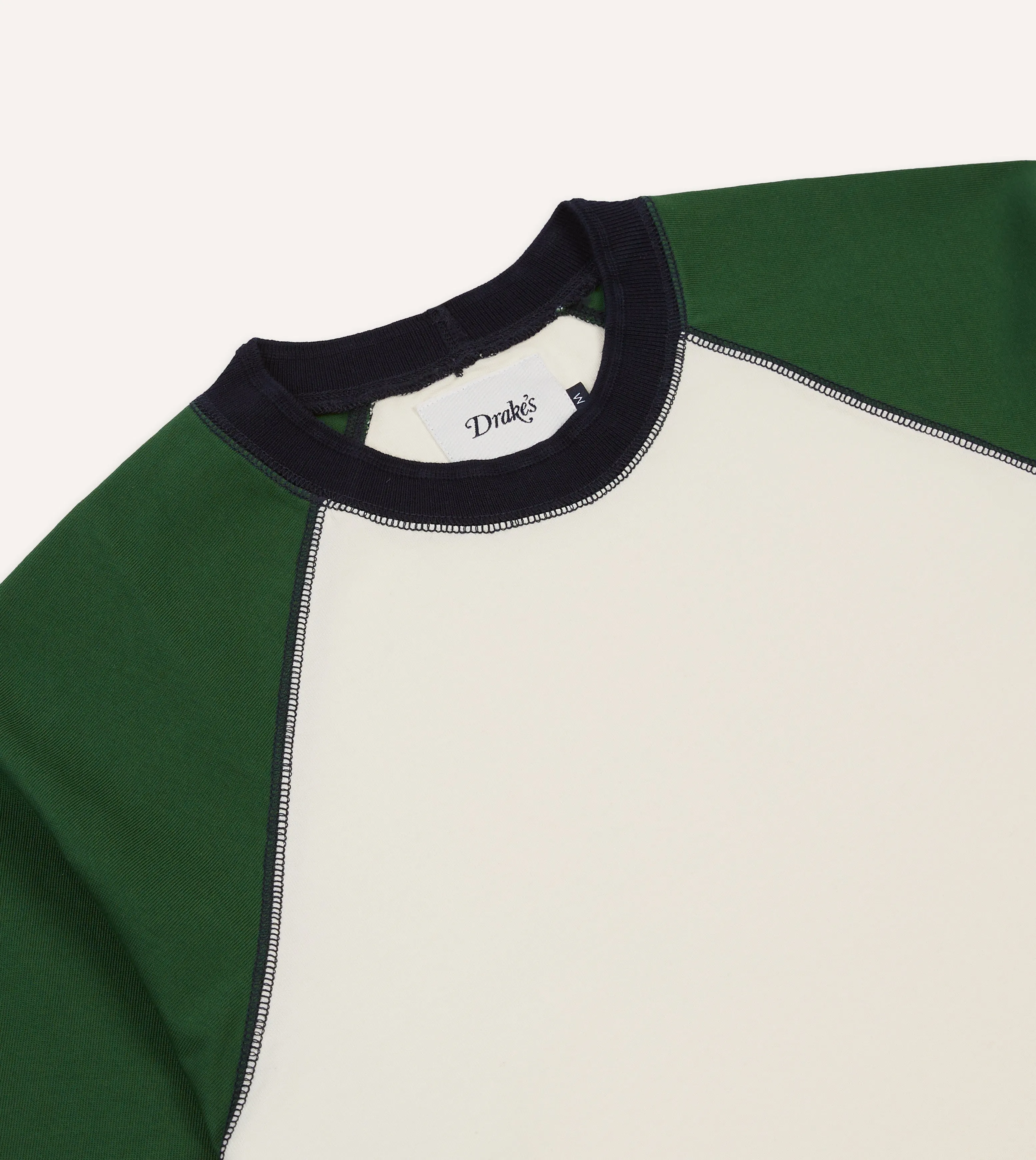 Ecru and Green Raglan Sleeve Hiking T-Shirt