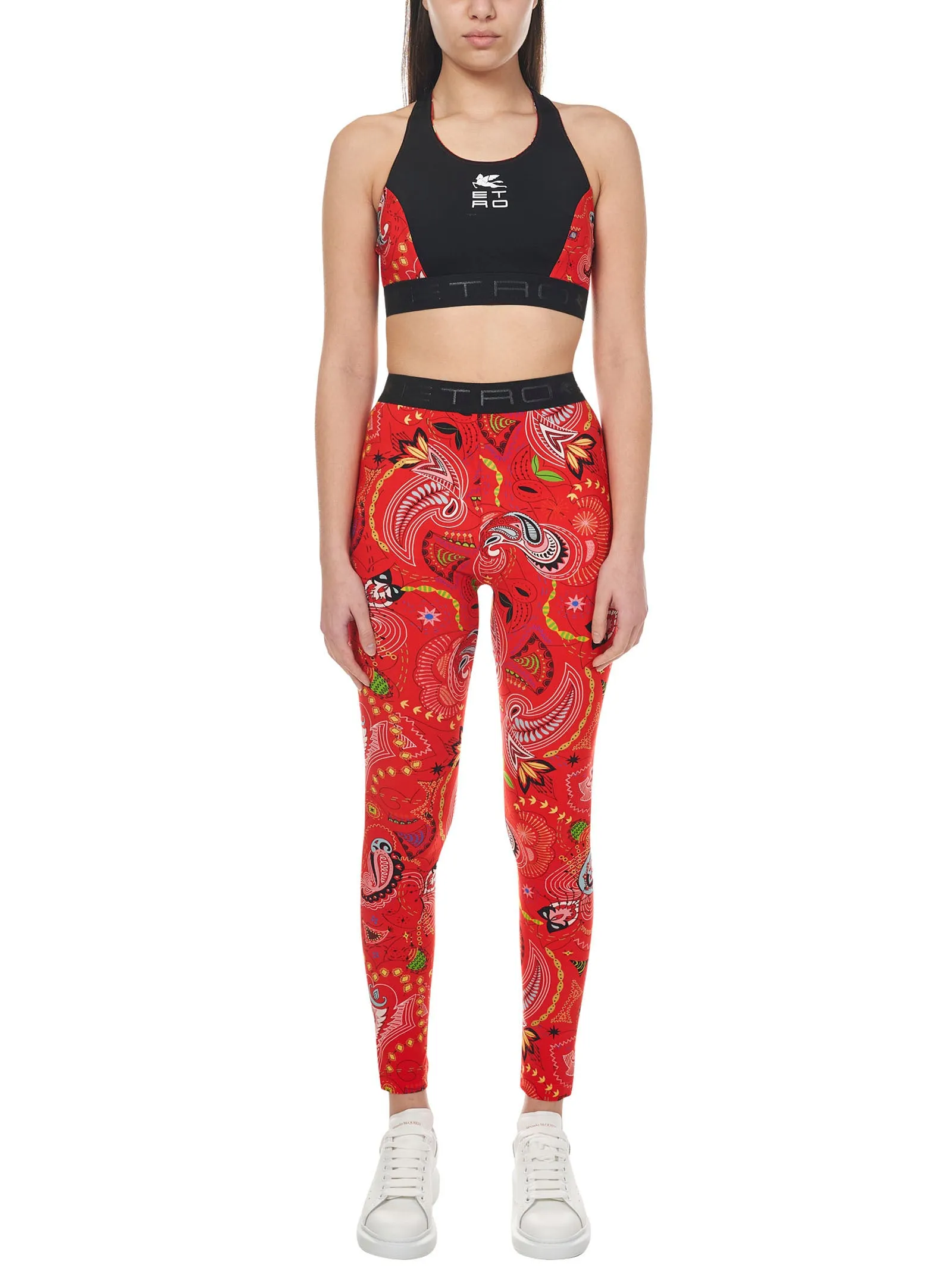 Etro Logo Print Paisley Detailed Sports Bra