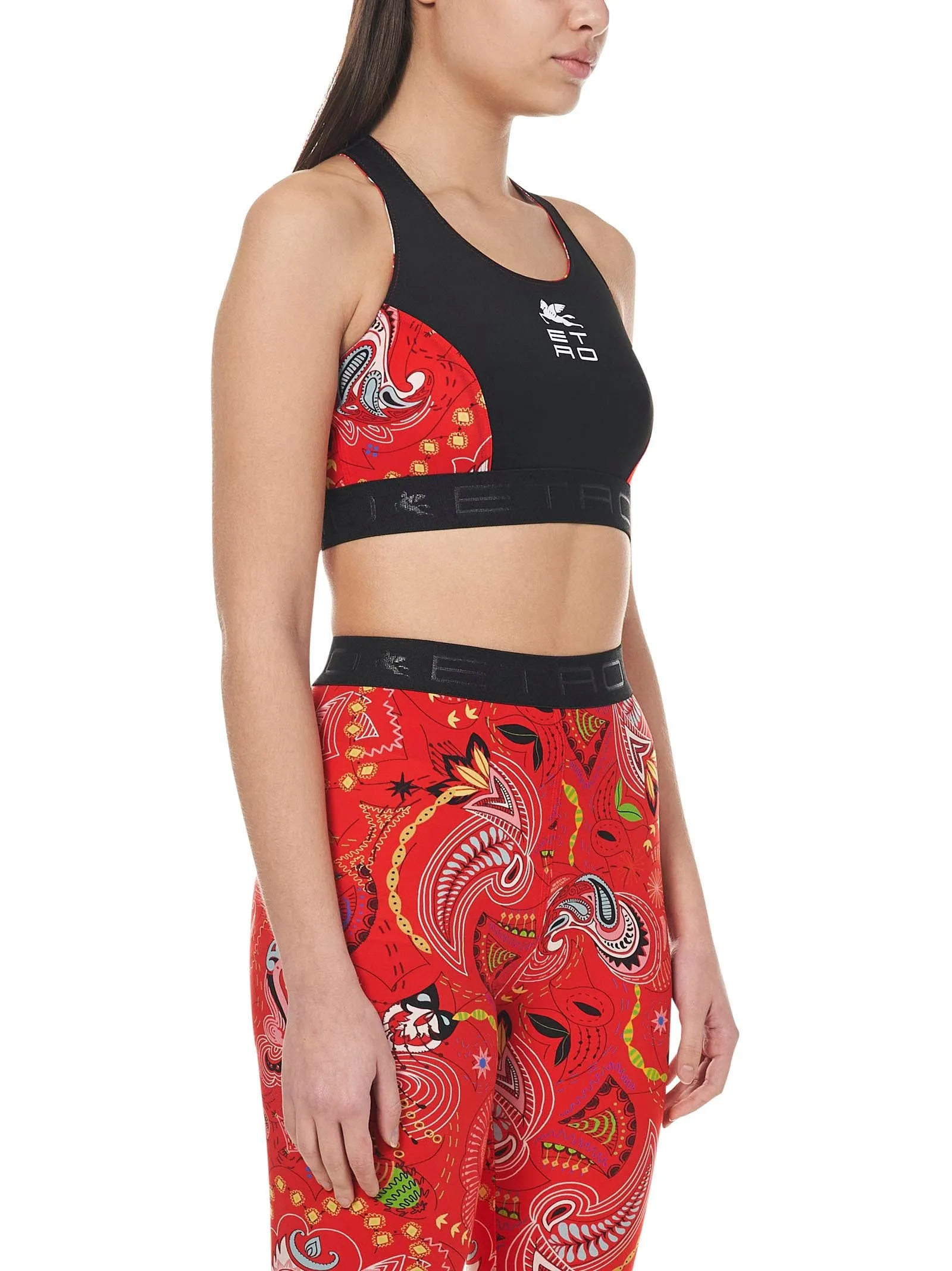 Etro Logo Print Paisley Detailed Sports Bra