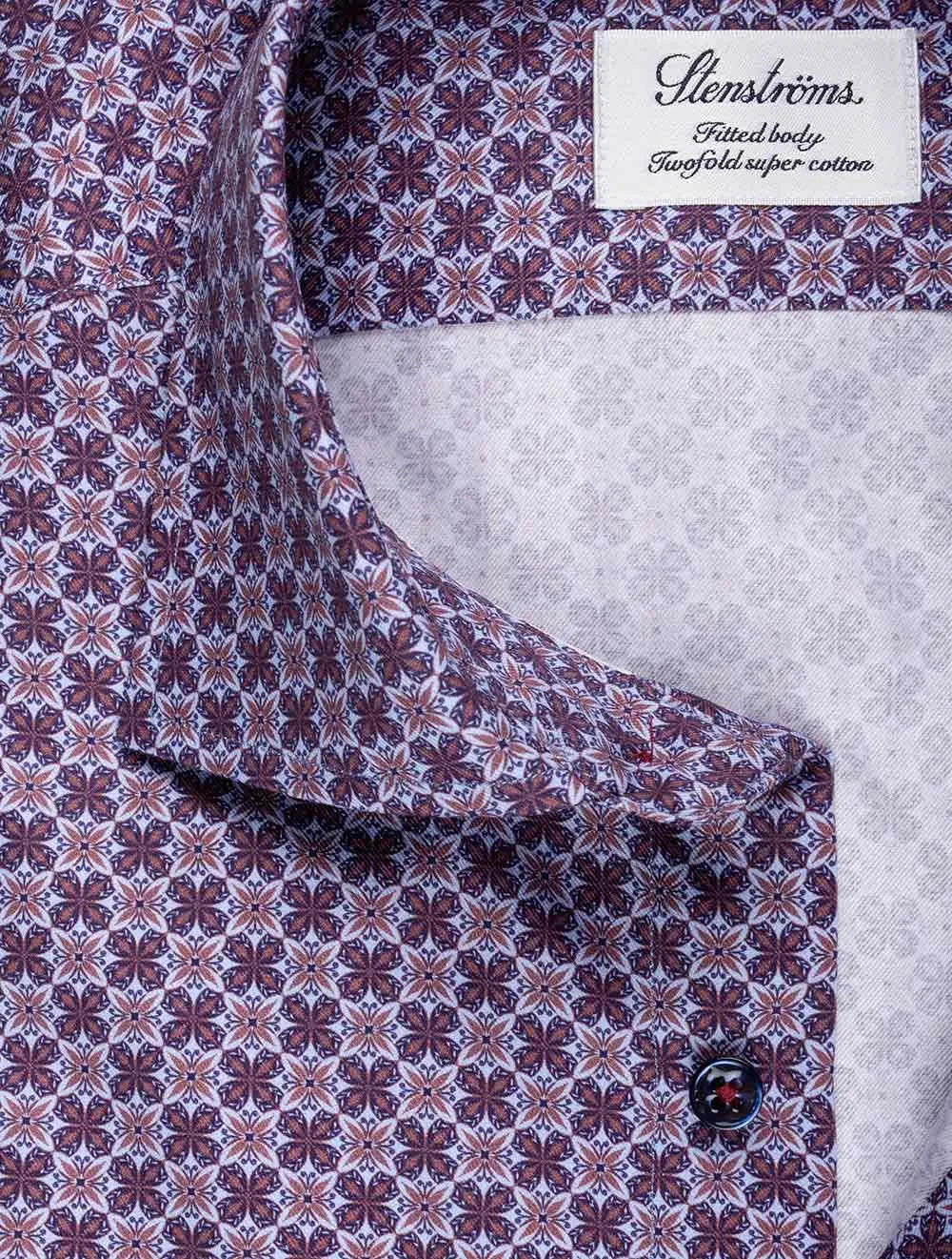 Fitted Pattern Shirt Navy