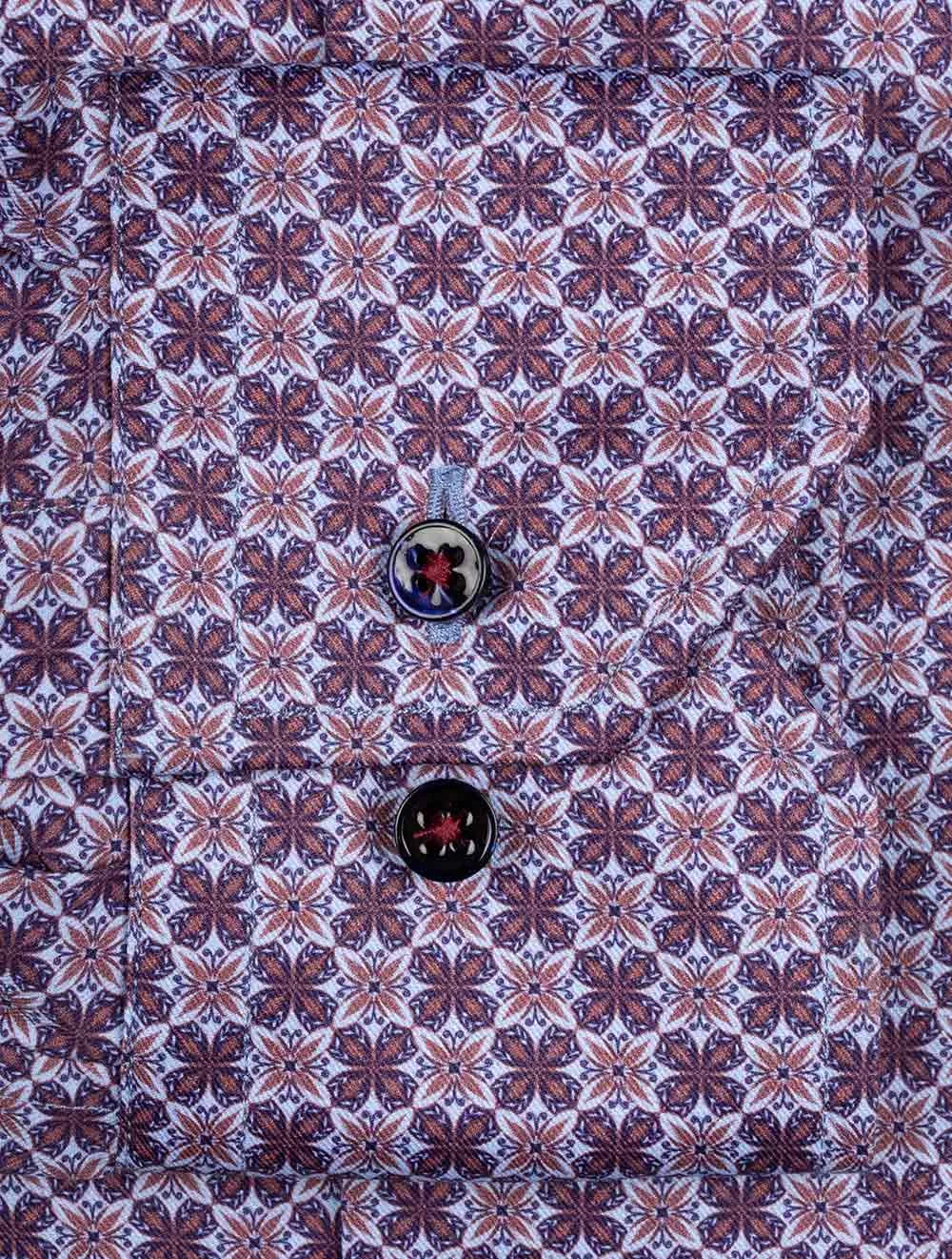 Fitted Pattern Shirt Navy