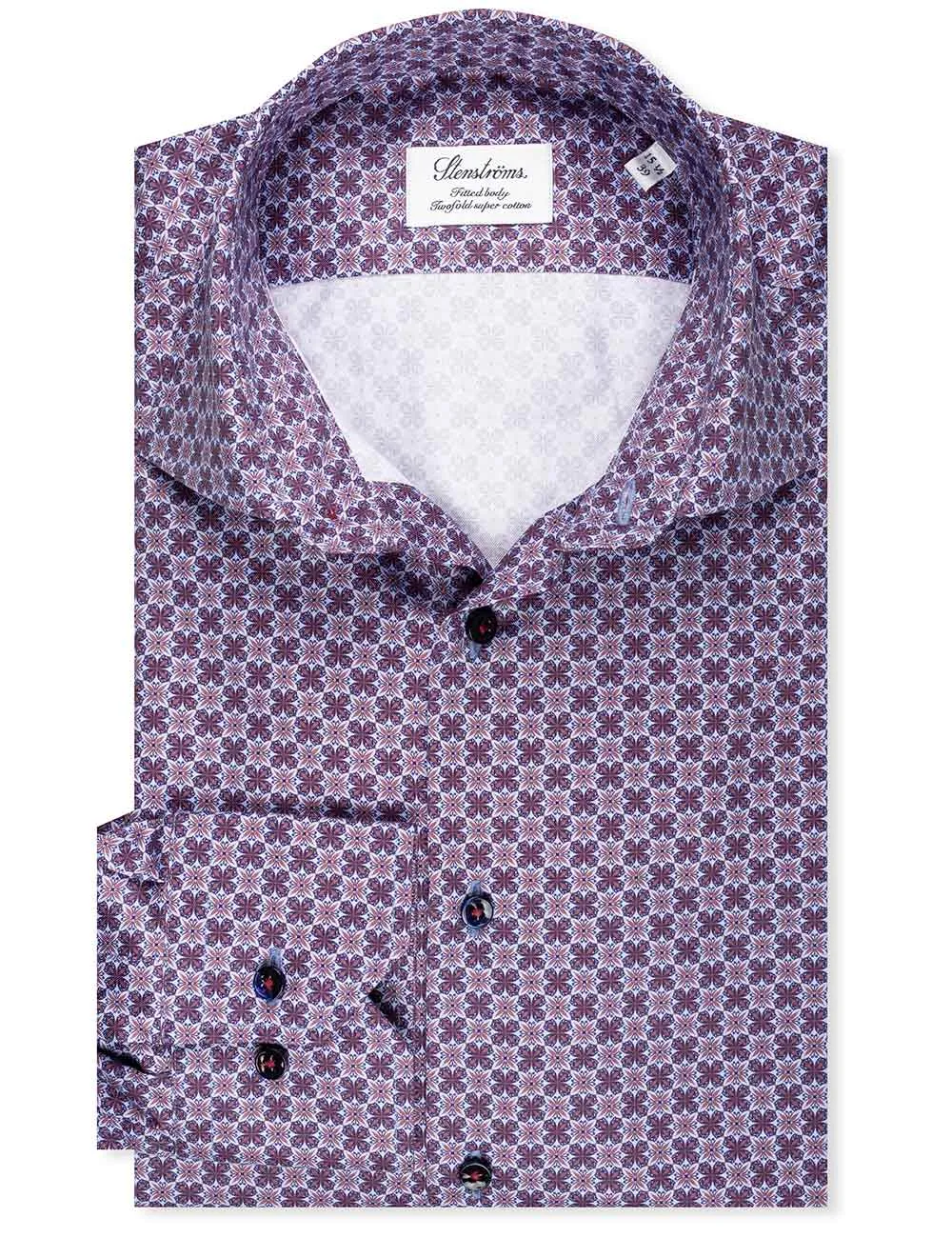 Fitted Pattern Shirt Navy