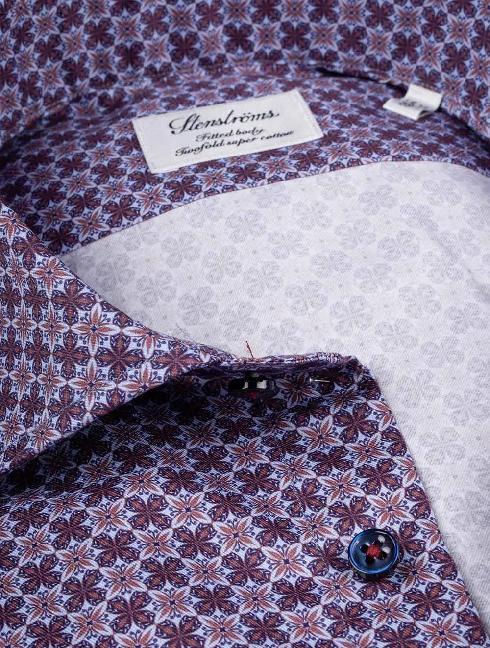Fitted Pattern Shirt Navy
