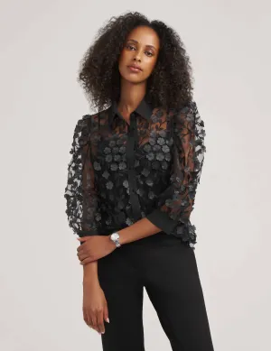 Floral Applique Blouse -Sale