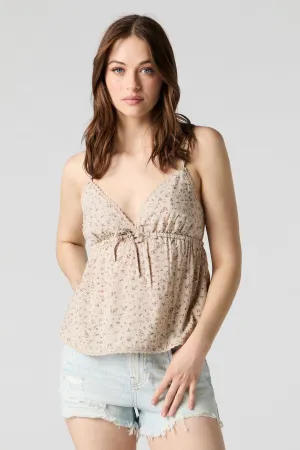 Floral Surplice Babydoll Cami