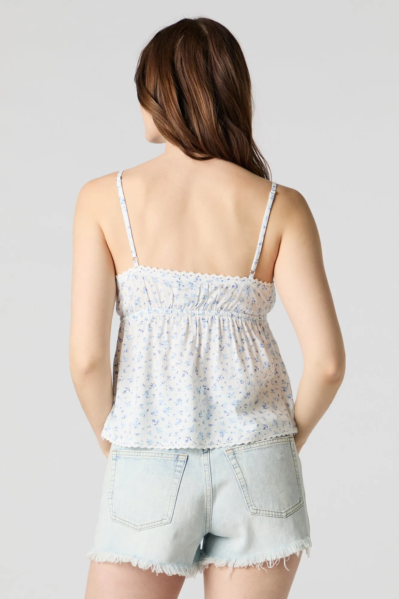 Floral Surplice Babydoll Cami