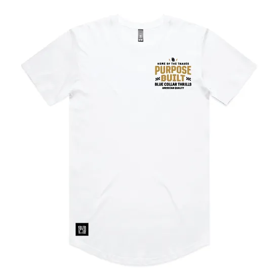 For the Thrills Tee, Drop Tail, White