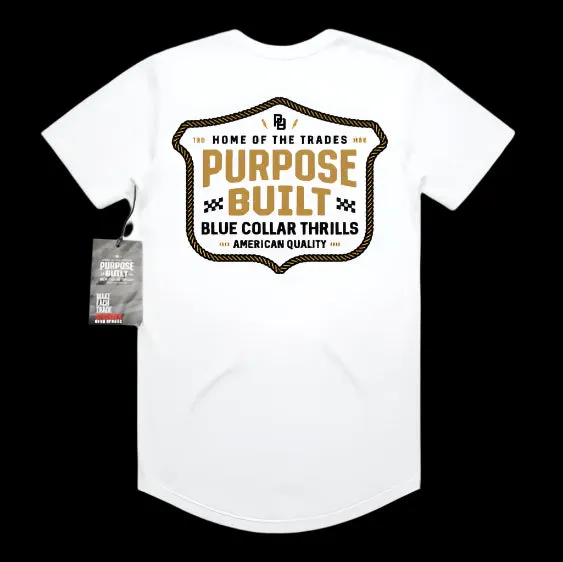 For the Thrills Tee, Drop Tail, White
