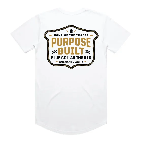 For the Thrills Tee, Drop Tail, White