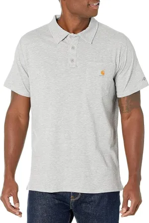 Force Cotton Pocket Polo Shirt - Heather Grey