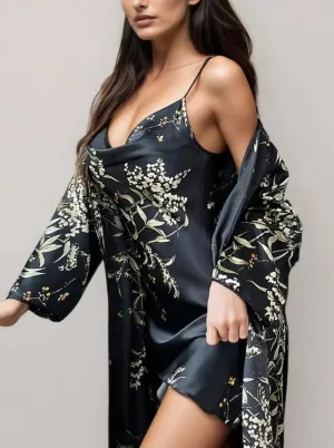 Four Seasons Floral Loungewear Robe Night Dress Set