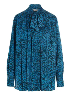 Golden Goose Deluxe Brand Leopard Print Bow Detailed Blouse