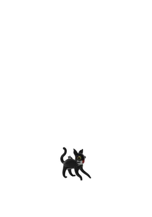 Heavens Sends Halloween Glass Cat Decoration, Black