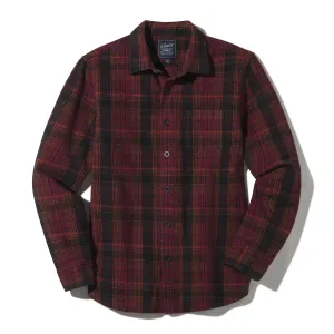 Heavy Casement Flannel Shirt - Black Burgundy Orange (Final Sale)*