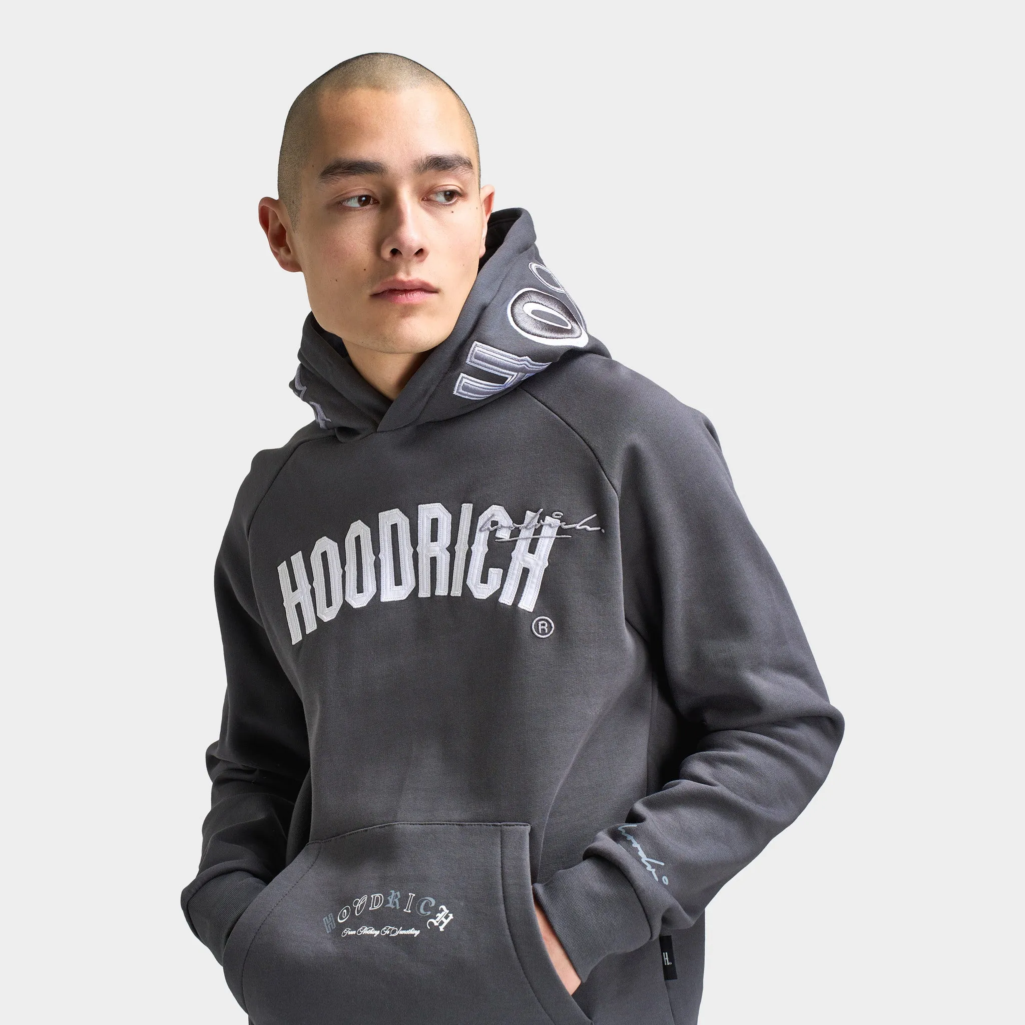 Hoodrich Heat V3 Pullover Hoodie Asphalt / White - Monument