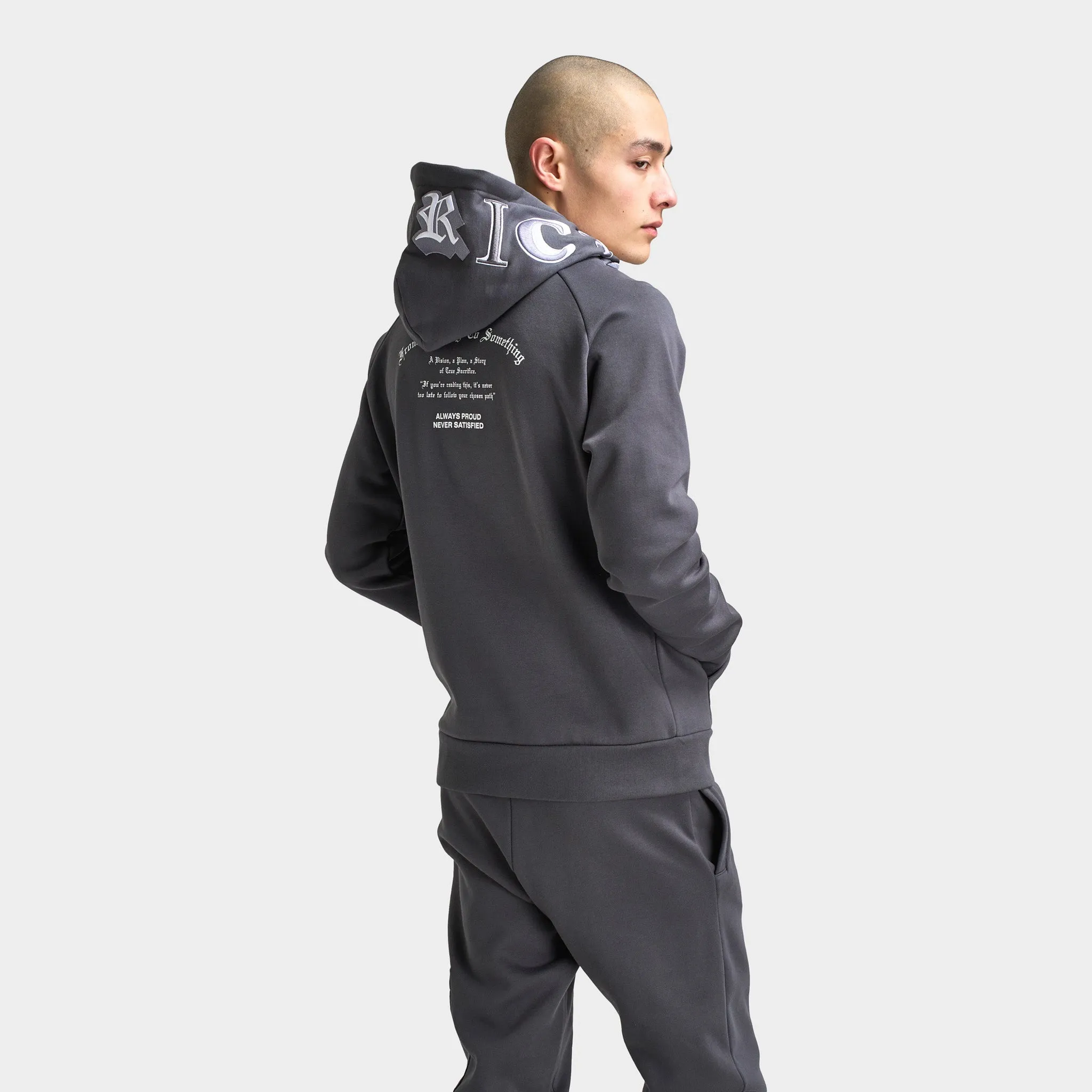 Hoodrich Heat V3 Pullover Hoodie Asphalt / White - Monument