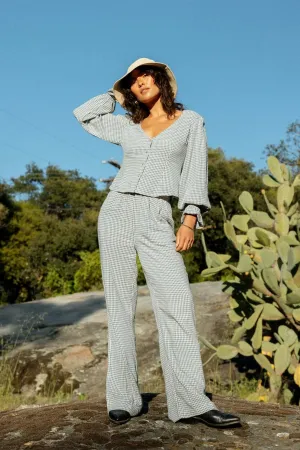 Hudson Lounge Pant - Azure Blue Gingham