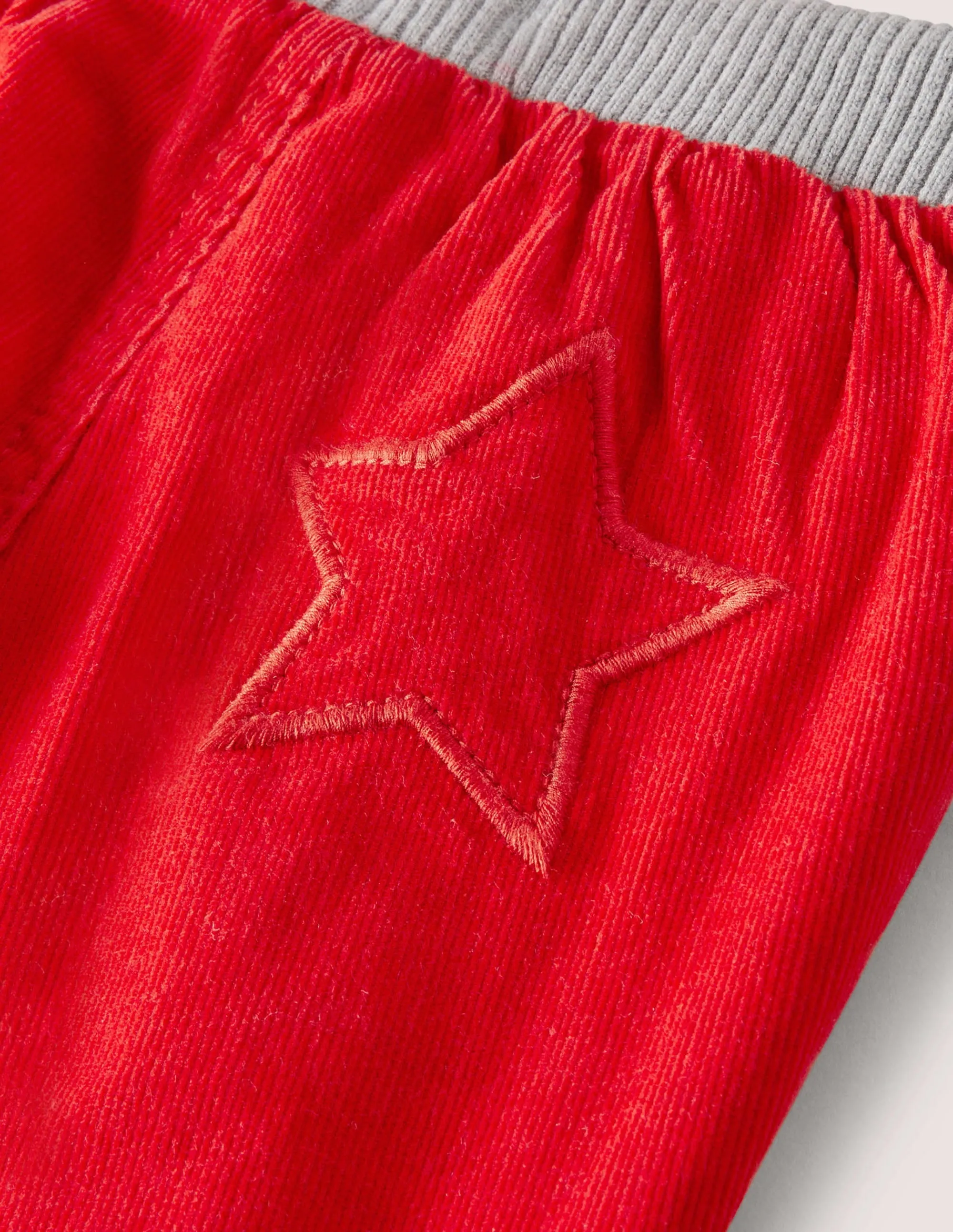 Jersey-lined Cord Trousers-Fire Red