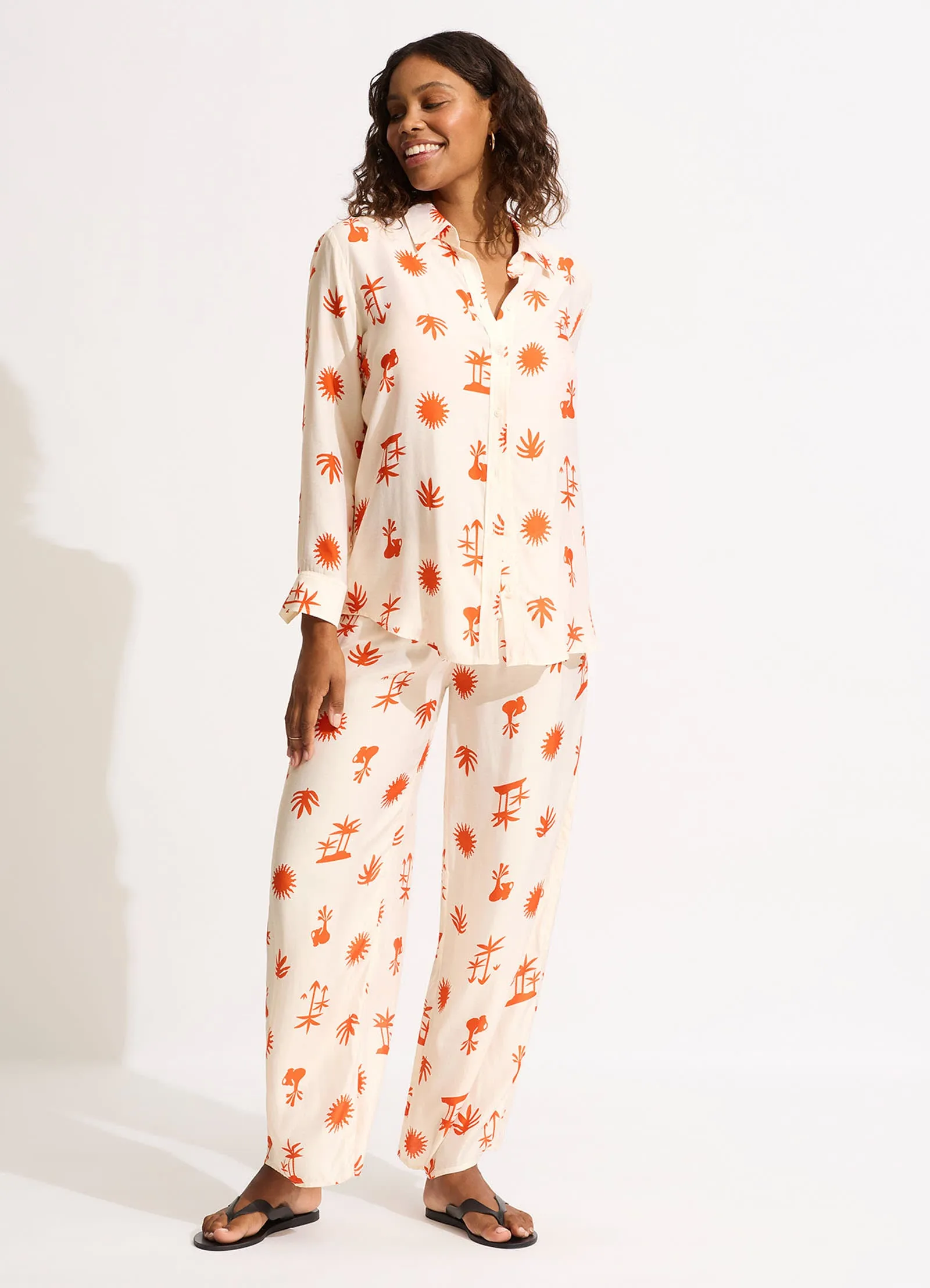 La Palma Silk Shirt - Tamarillo