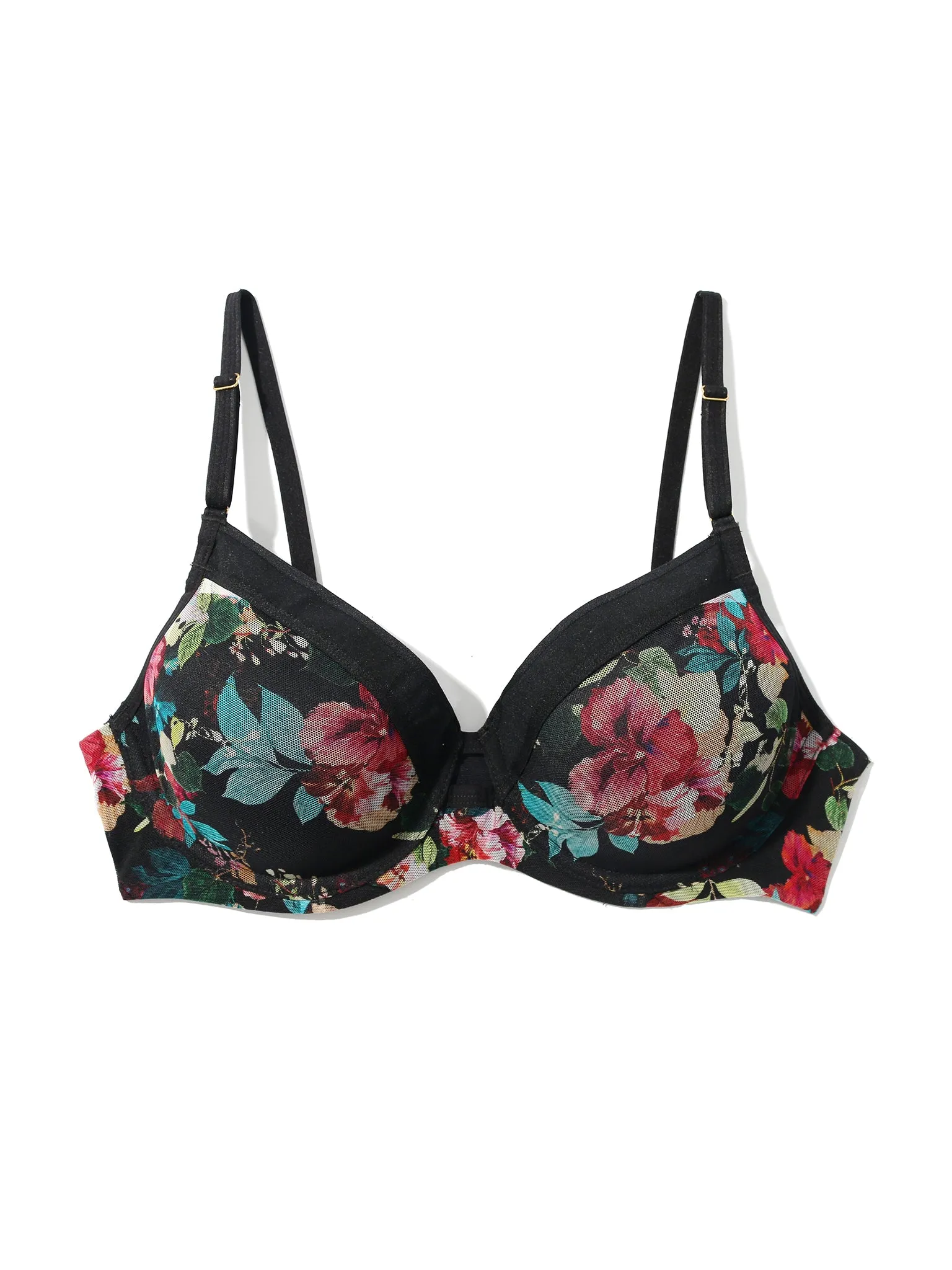 Lined Mesh Plunge Bra Botanic Romantic