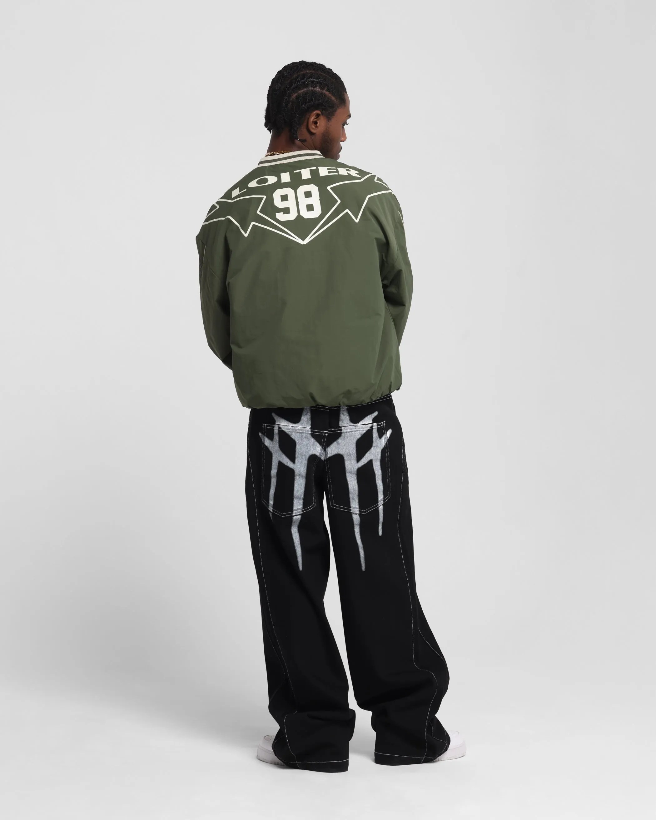 Loiter Racer Nylon Jersey Crewneck Dark Green