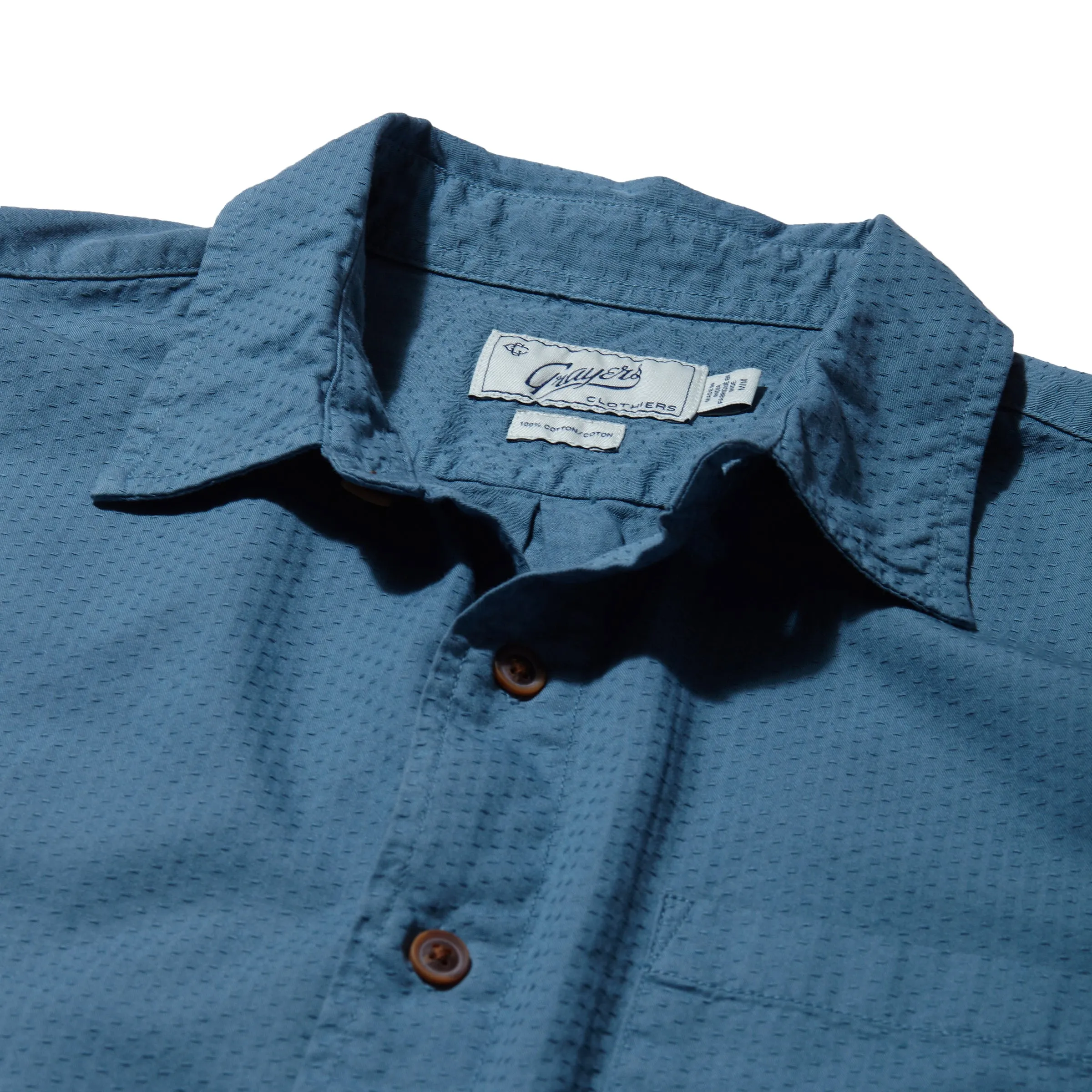 Lorenzo Dobby Weave Shirt - Blue Stone