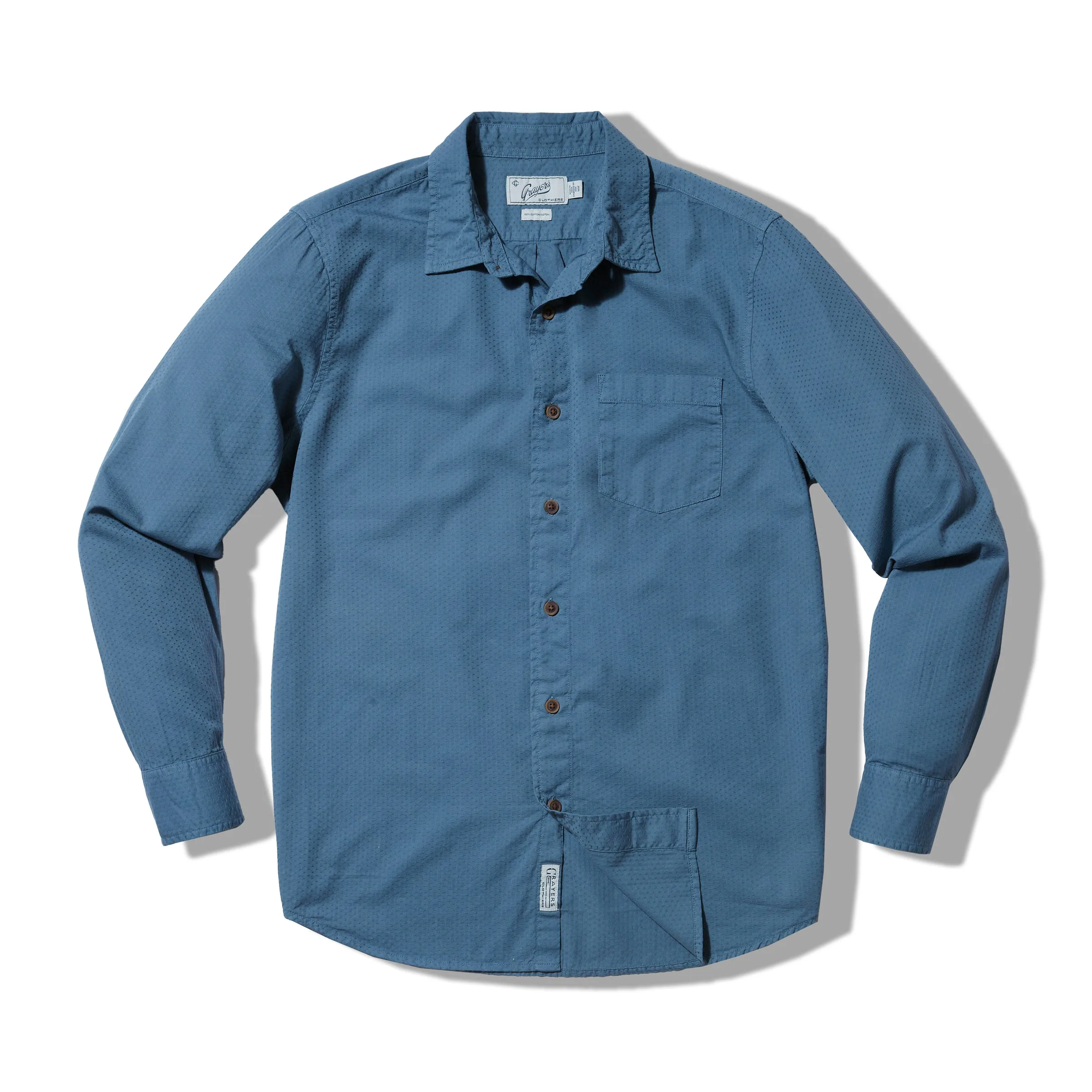 Lorenzo Dobby Weave Shirt - Blue Stone