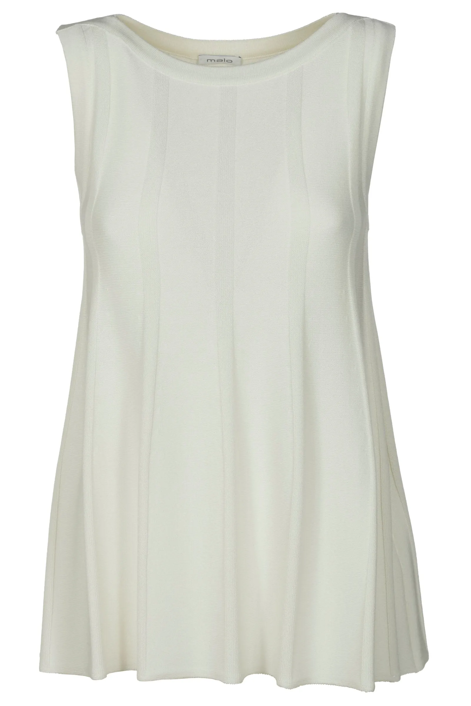 Malo Ribbed Detailed Crewneck Sleeveless Tank Top