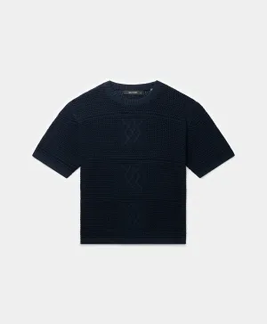 Maritime Blue Crochet T-Shirt