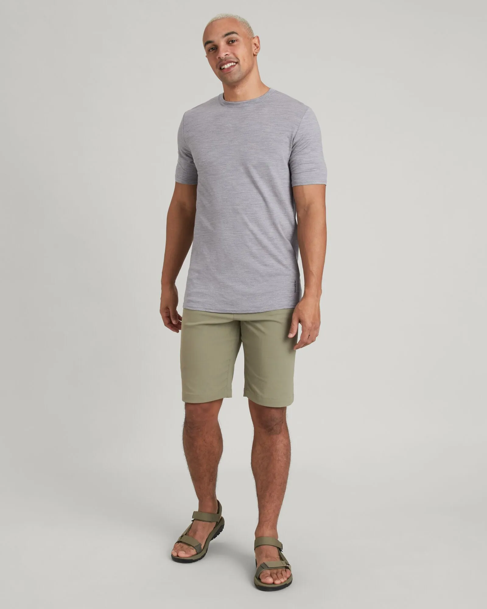 Men's 100% Merino T-shirt - Mid Grey Marle