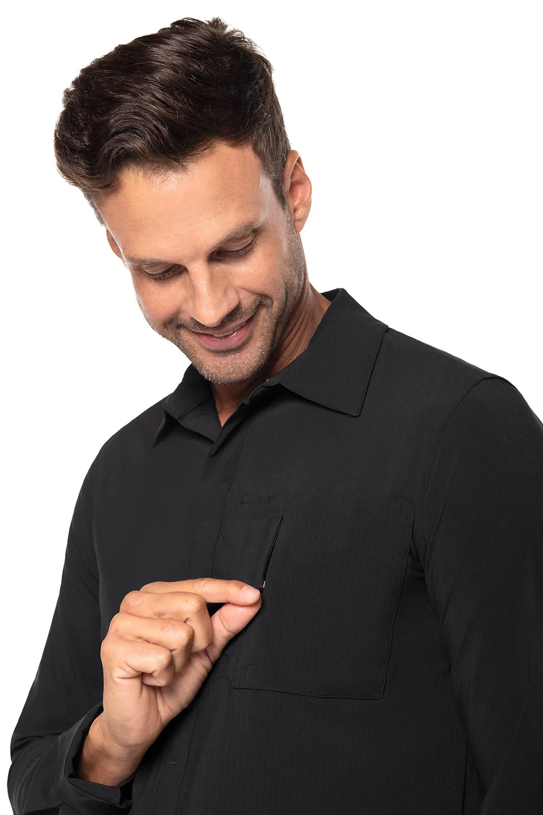 Men's Fiera Smart Shirt | Black Shadow Stripe