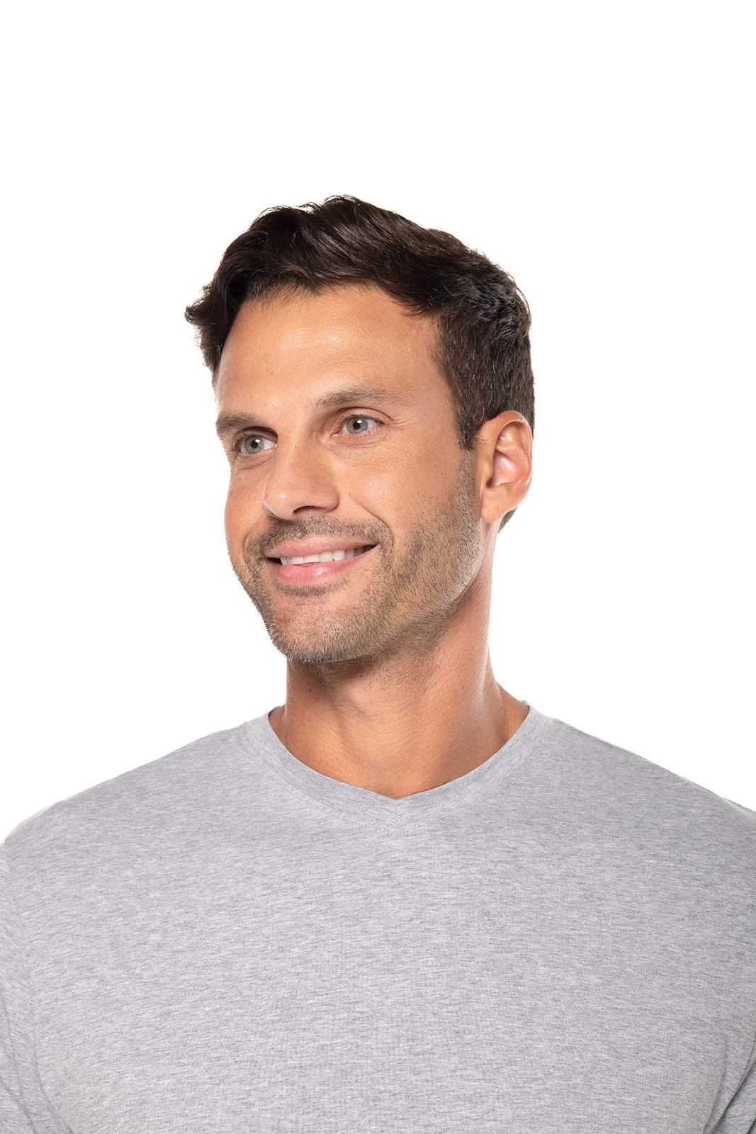 Men's Morada Everyday Long Sleeve V-Neck T-Shirt | Grey Heather