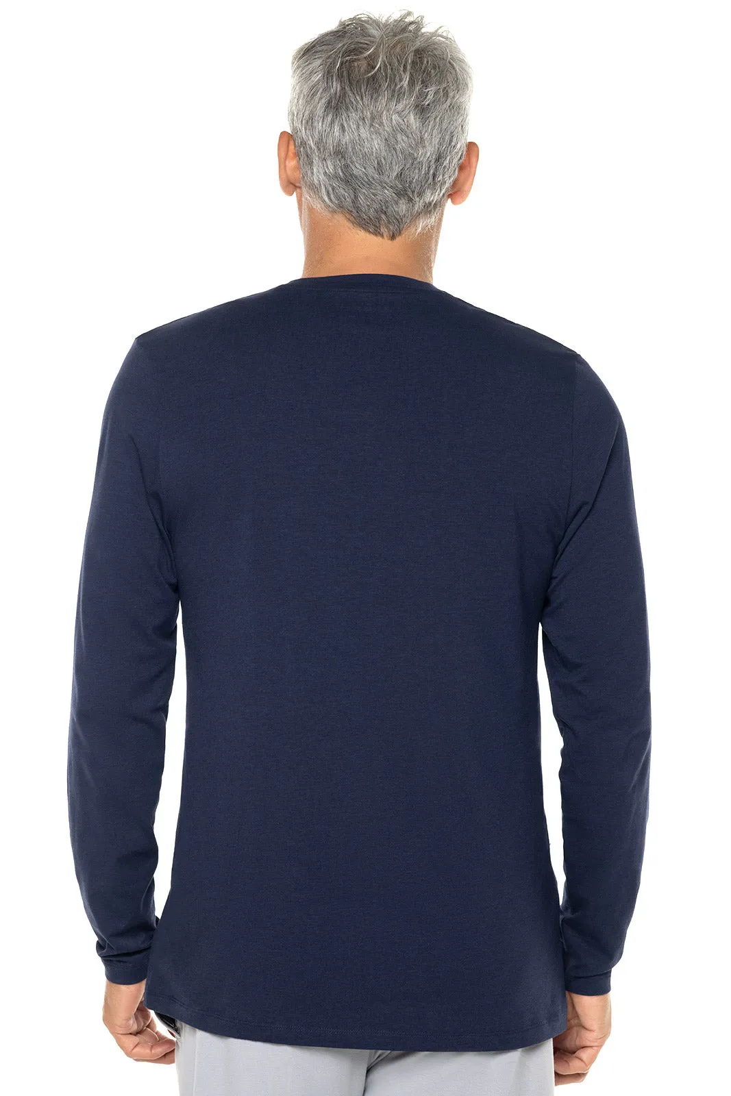Men's Morada Everyday Long Sleeve V-Neck T-Shirt | Navy