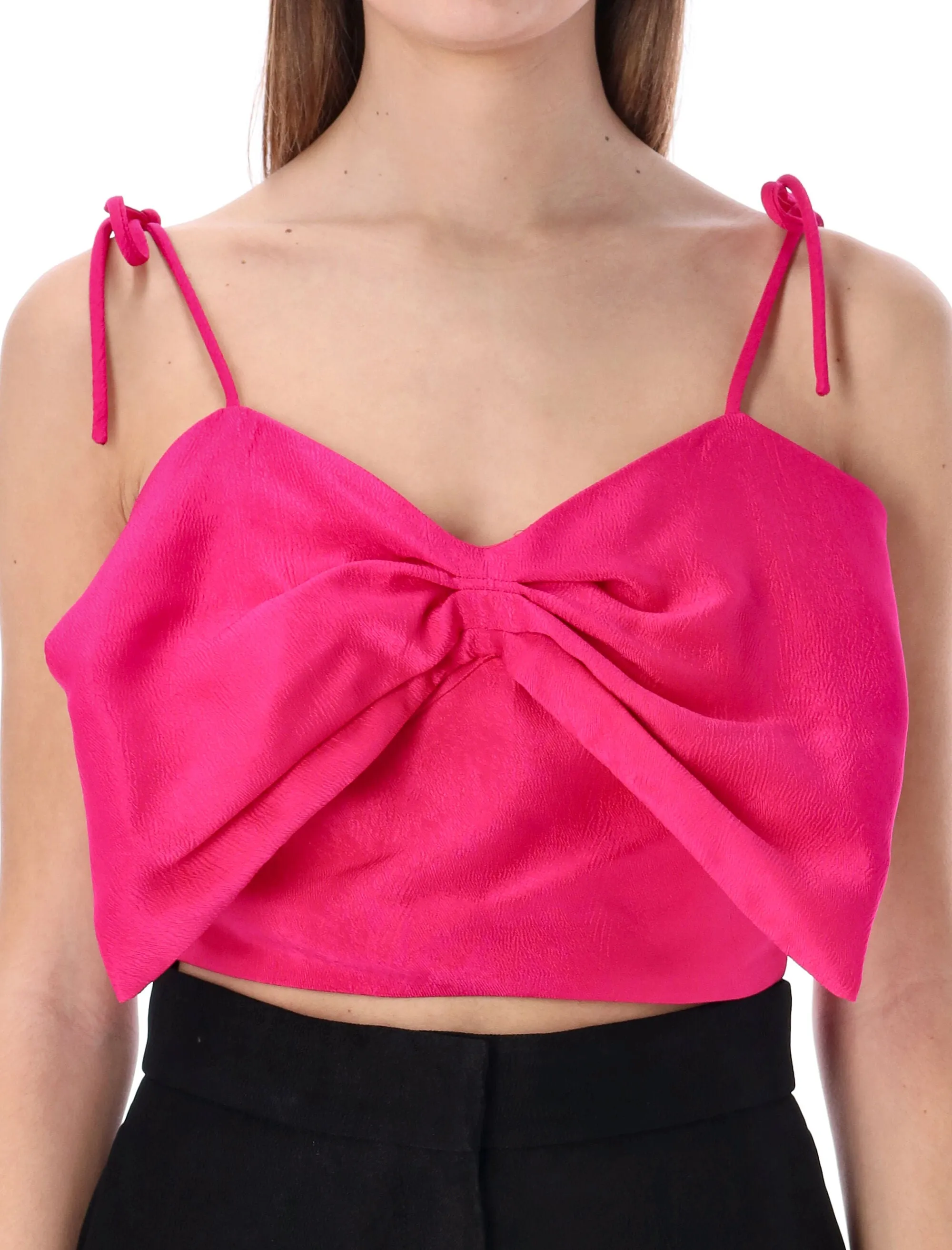 MSGM Bow Detailed Spaghetti Straps Top