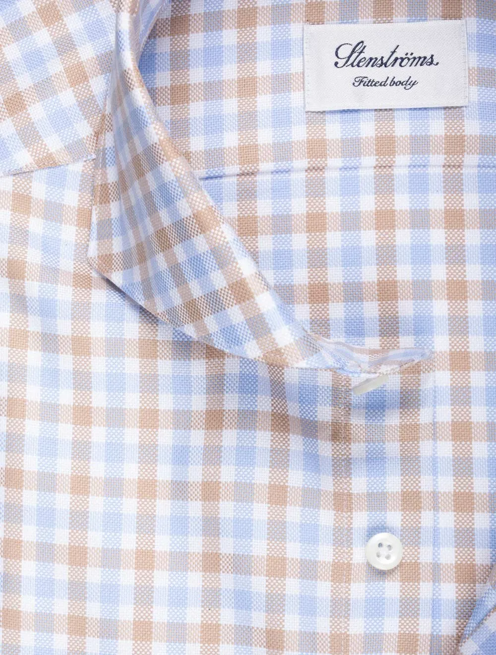 Multi Gingham Check Shirt Beige