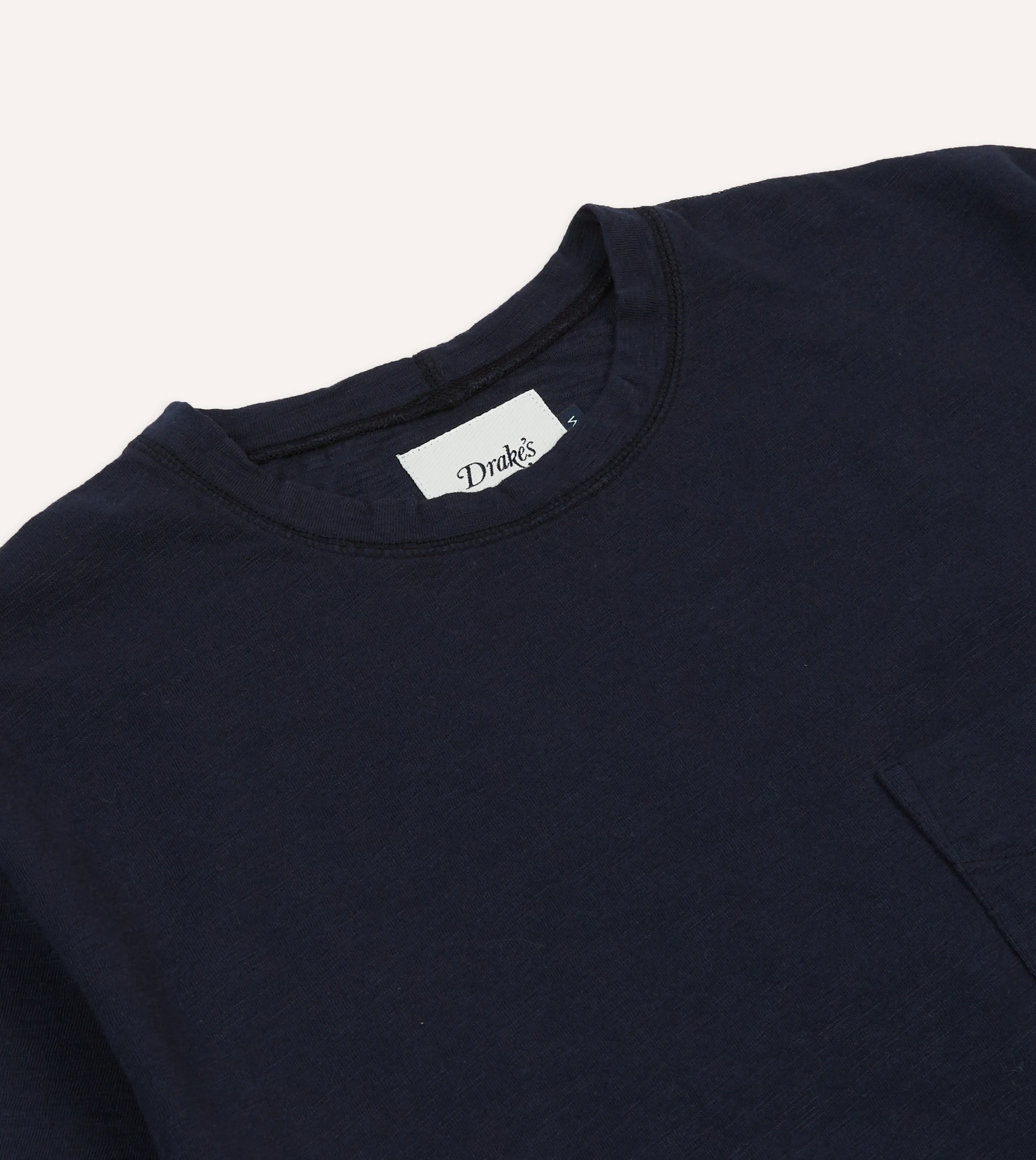 Navy Flamé Cotton Crew Neck Hiking T-Shirt