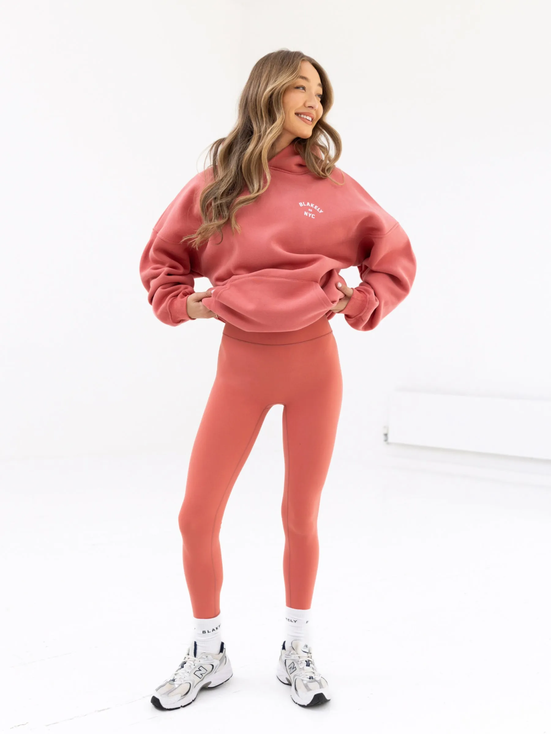NYC Oversized Hoodie - Sunrise Coral