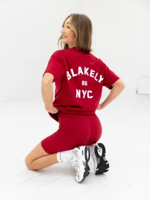NYC Oversized T-Shirt - Cherry Red